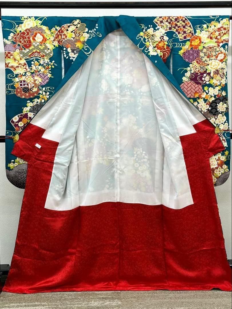 振袖 金彩 刺繍 牡丹 貝桶 紋意匠 身丈167cm 撥水加工済 MO3239 - メルカリ