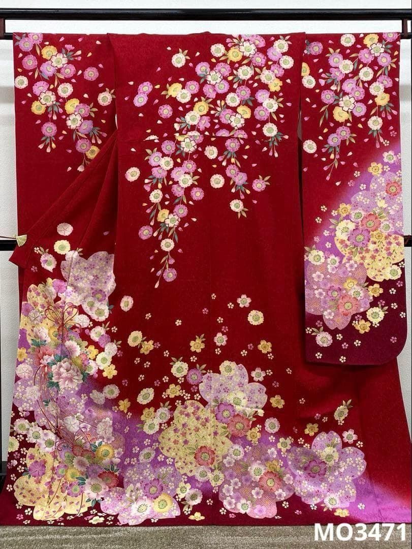 振袖 刺繍 銀通し 紋意匠 身丈168cmパールトーン加工済 MO3471 - メルカリ