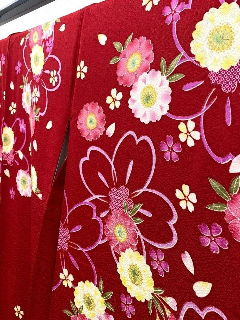振袖 刺繍 金彩 紋意匠 桜 身丈172cm パールトーン加工済 MO3099 