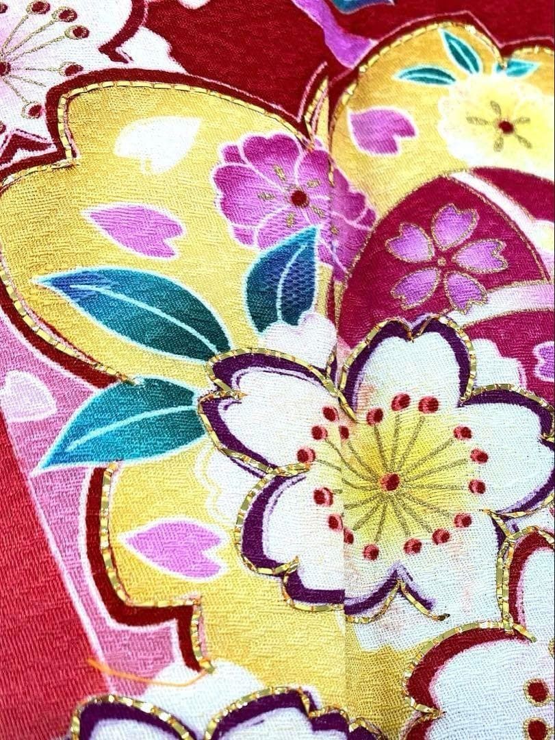 振袖 刺繍 金彩 紋意匠 桜 身丈172cm パールトーン加工済 MO3099 