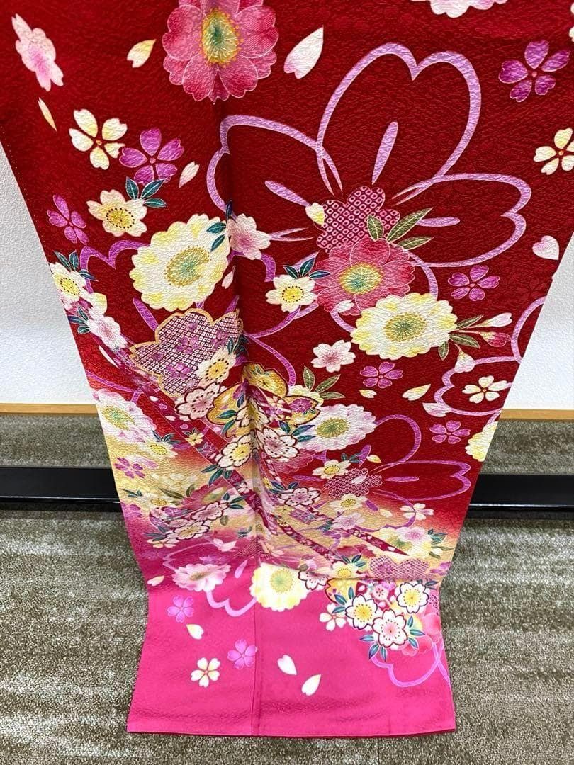 振袖 刺繍 金彩 紋意匠 桜 身丈172cm パールトーン加工済 MO3099 