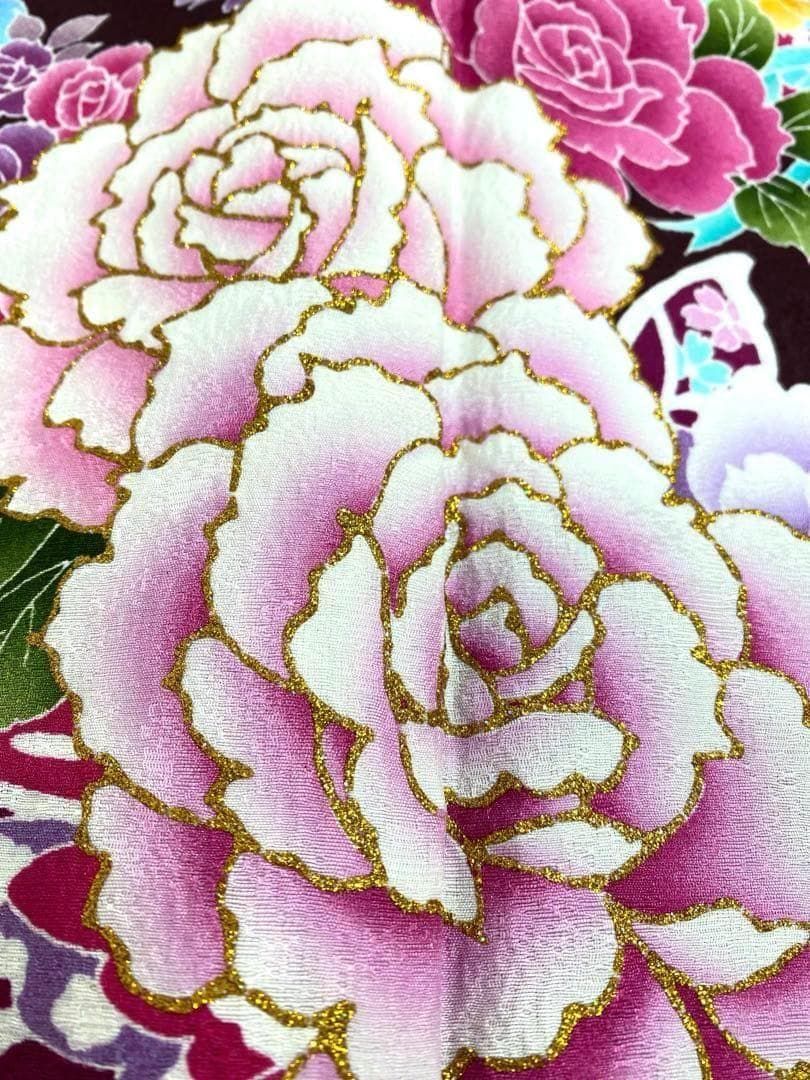 振袖 豪華 紋意匠 薔薇 身丈147cm 撥水加工済 小柄向き MO3078