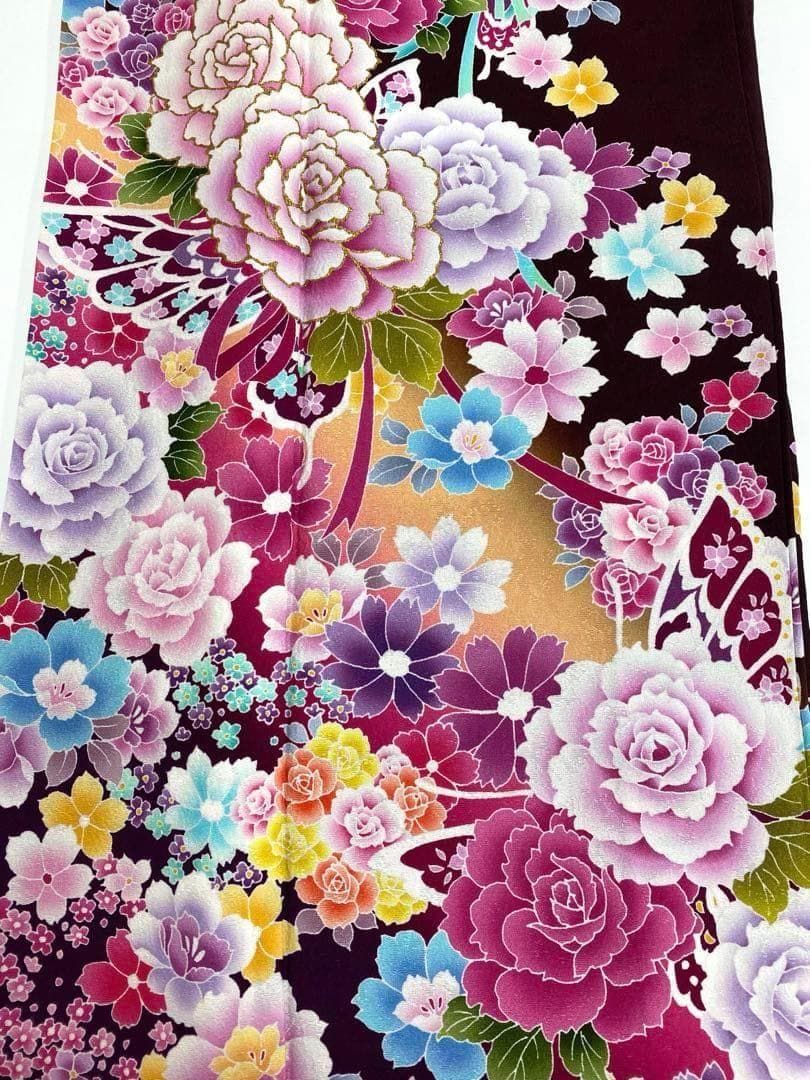 振袖 豪華 紋意匠 薔薇 身丈147cm 撥水加工済 小柄向き MO3078