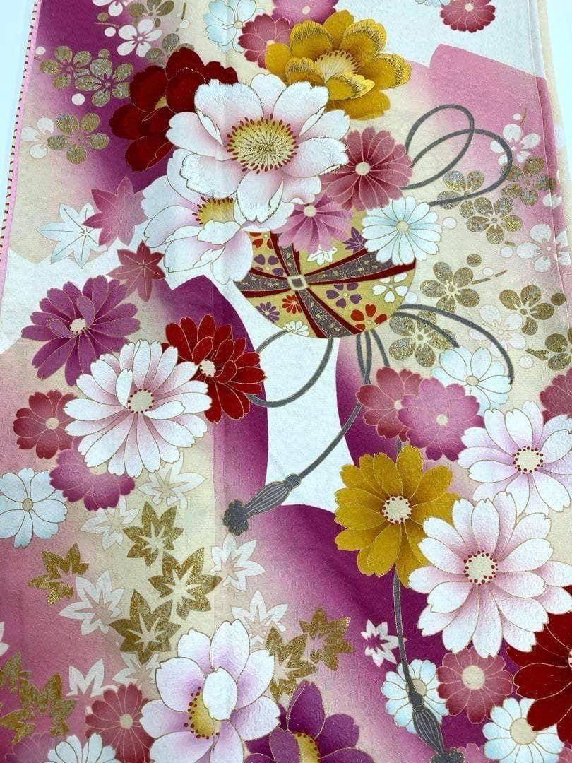 振袖 豪華 金彩 銀彩 銀通し ラメ刺繍 柄八掛 身丈159cm - メルカリ