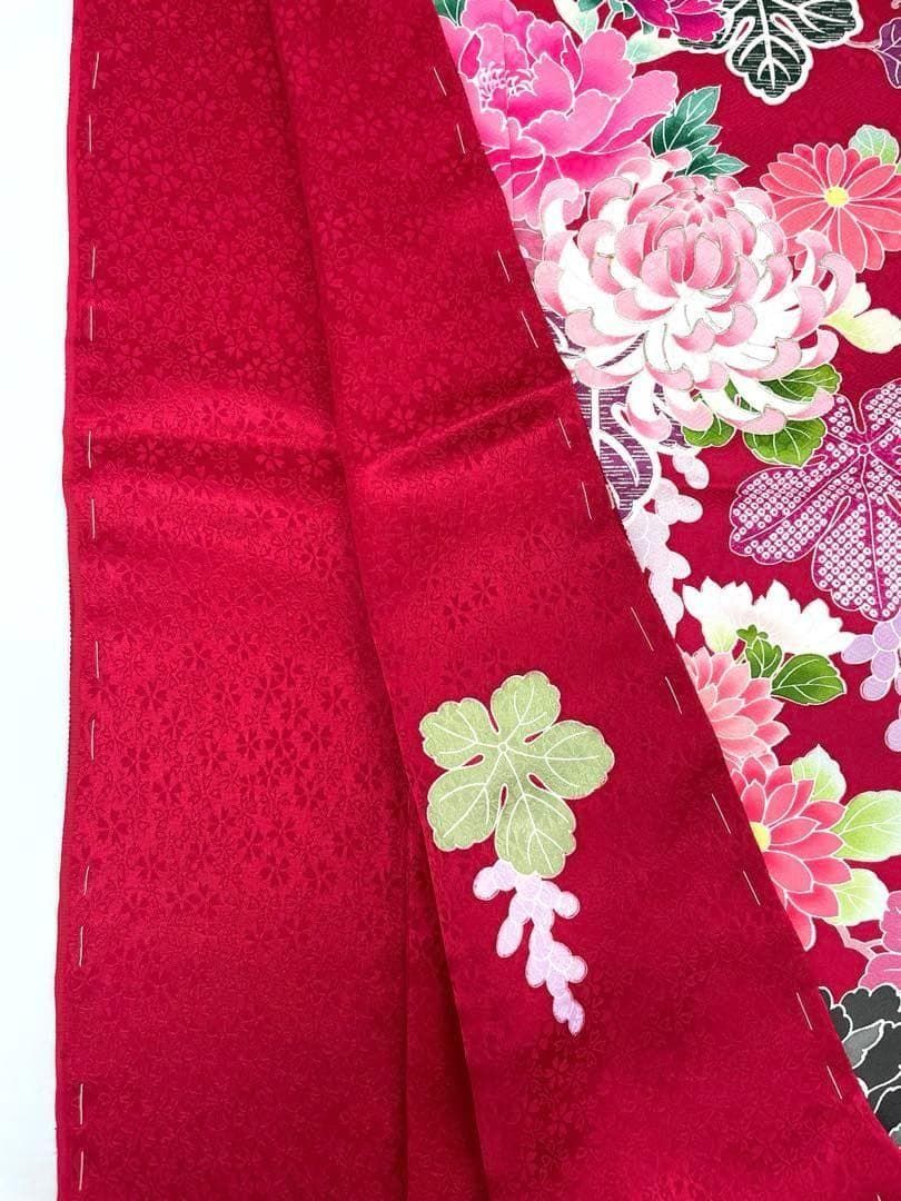 振袖 仮絵羽 銀駒 手描き 紋意匠 正絹 未仕立て品 八掛付き MOK847