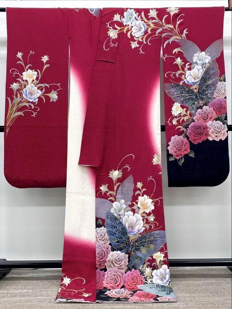 振袖 豪華 銀通し 金彩 薔薇 身丈176cm トールサイズ MO2662 - メルカリ