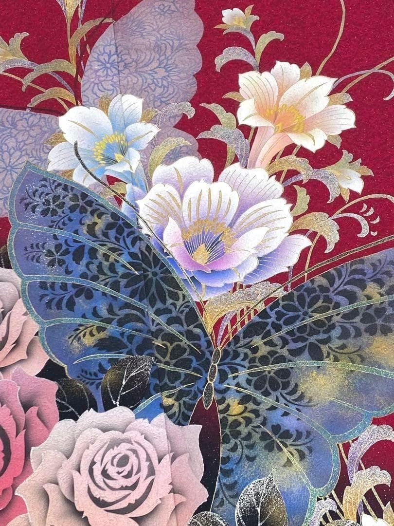 振袖 豪華 銀通し 金彩 薔薇 身丈176cm トールサイズ MO2662 - メルカリ