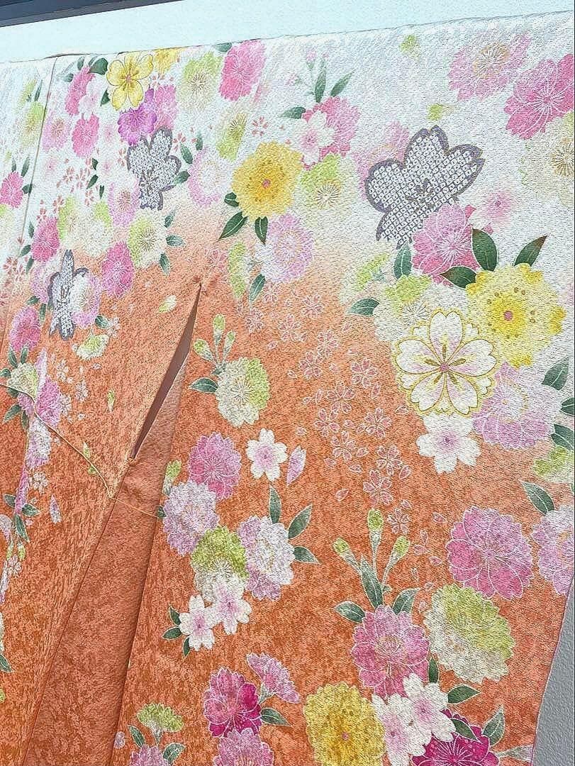 振袖 豪華 銀通し 金駒 刺繍 金彩 桜 身丈155cm 小柄向き MO2969