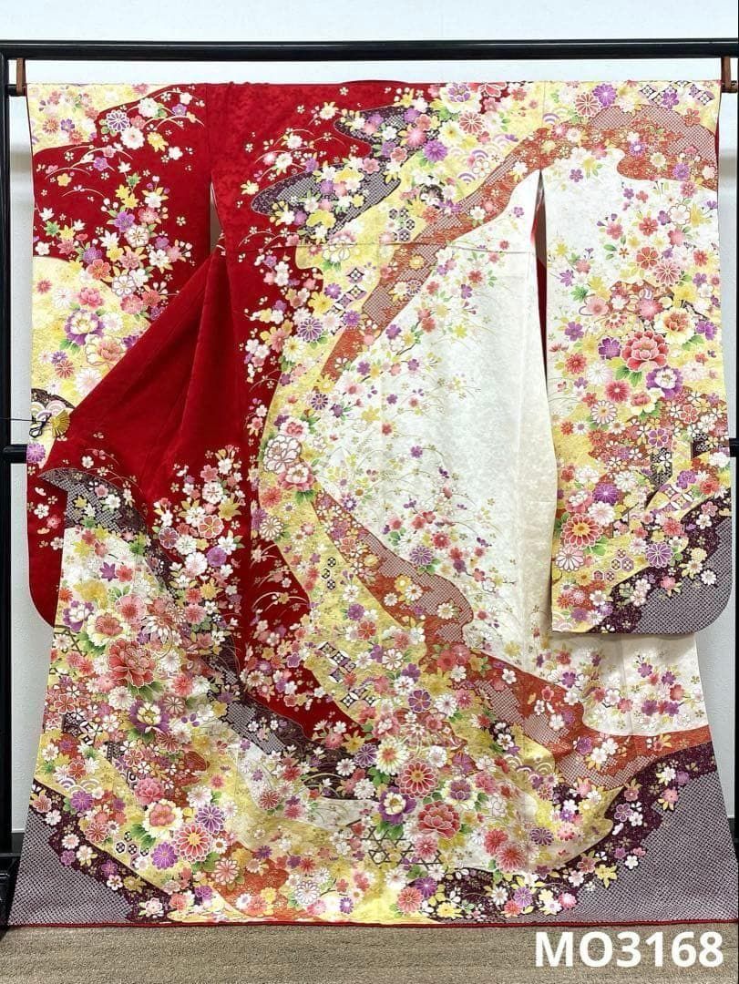 振袖 金駒 紋意匠 身丈165cm パールトーン加工済 MO3648 振袖 刺繍 金彩 紋意匠 身丈165cm パールトーン加工済 MO3168 - メルカリ