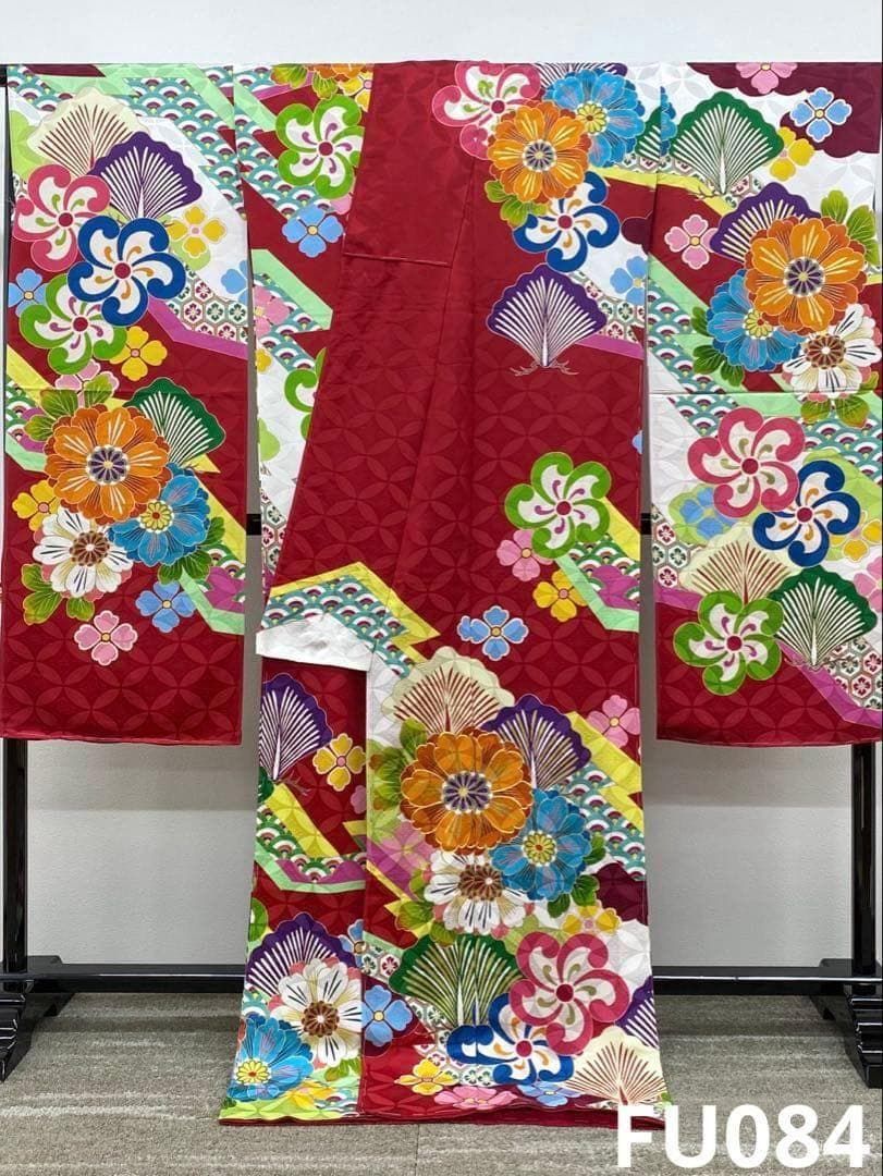 振袖 仮絵羽 舞台衣装 金駒 金彩 紋意匠 正絹 未仕立て品 八掛付 FU084