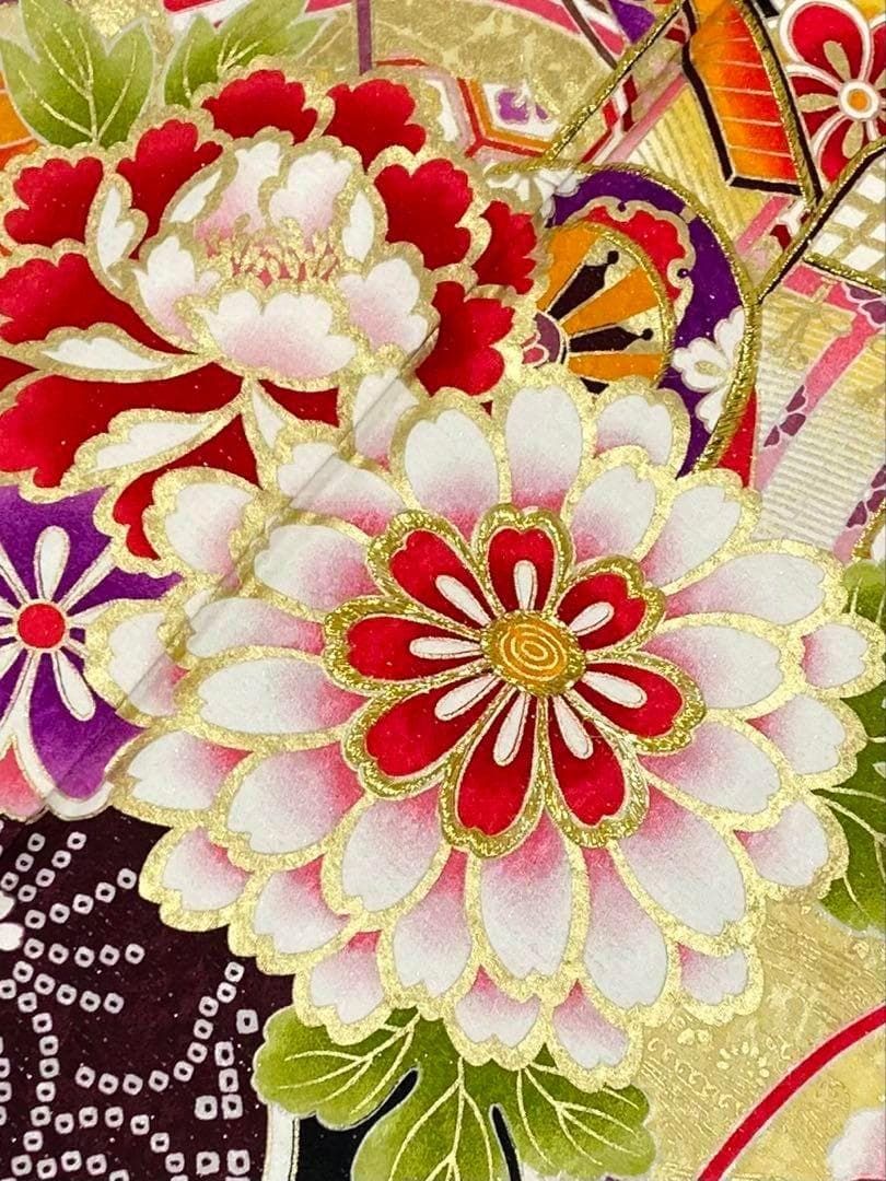 女性和服、着物 振袖 豪華 銀通し 刺繍 金彩 身丈169cm 撥水加工済 MO2720