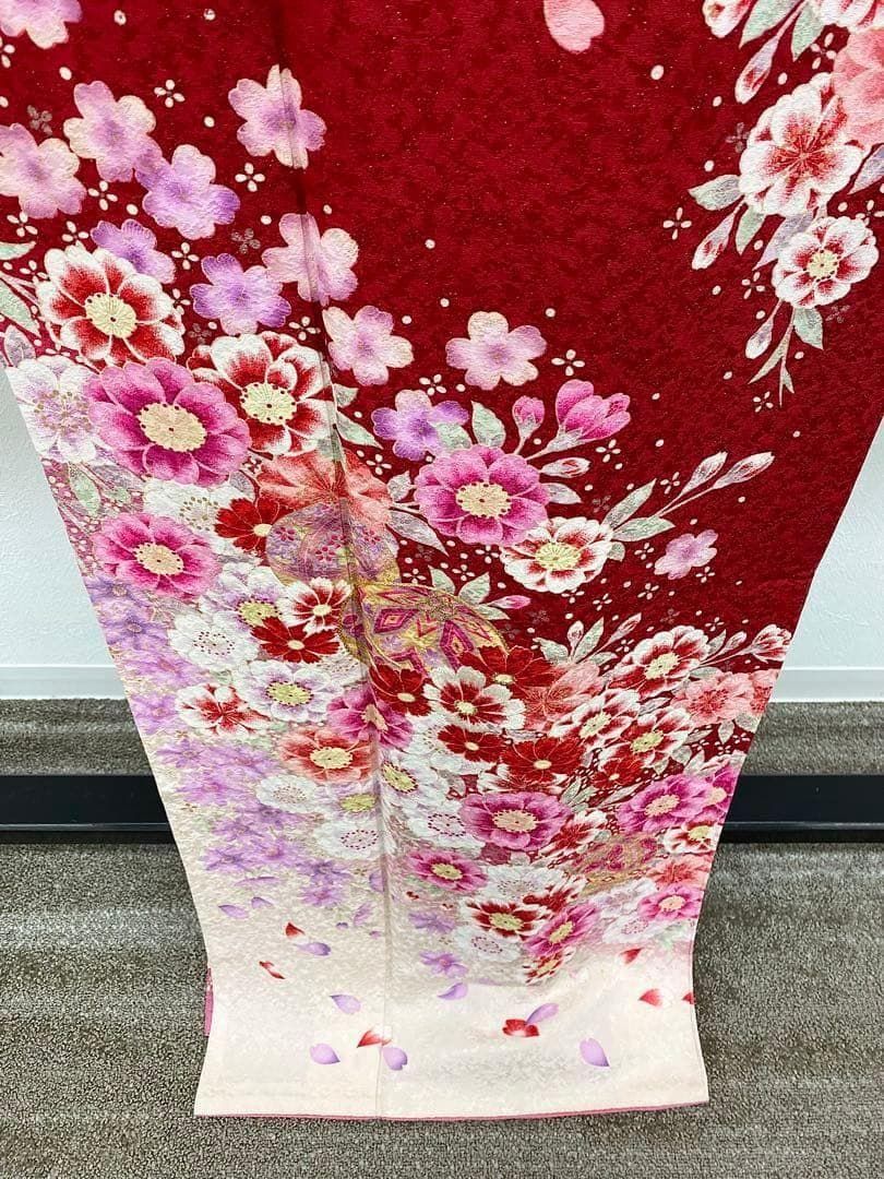 振袖 銀通しラメ刺繍 金駒 金彩 紋意匠 身丈165cm MO3156 - メルカリ