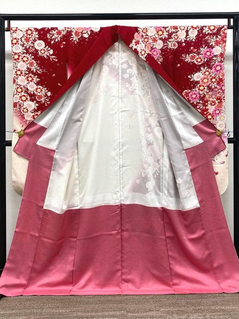 振袖 銀通しラメ刺繍 金駒 金彩 紋意匠 身丈165cm MO3156 - メルカリ