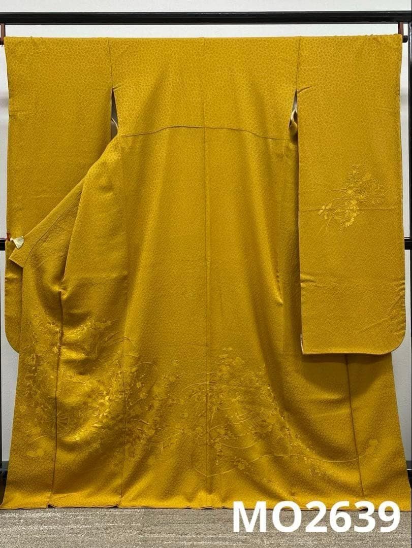 振袖 銀通し 刺繍 重ね衿 ふり布 褄下簡易比翼 身丈167cm MO2639