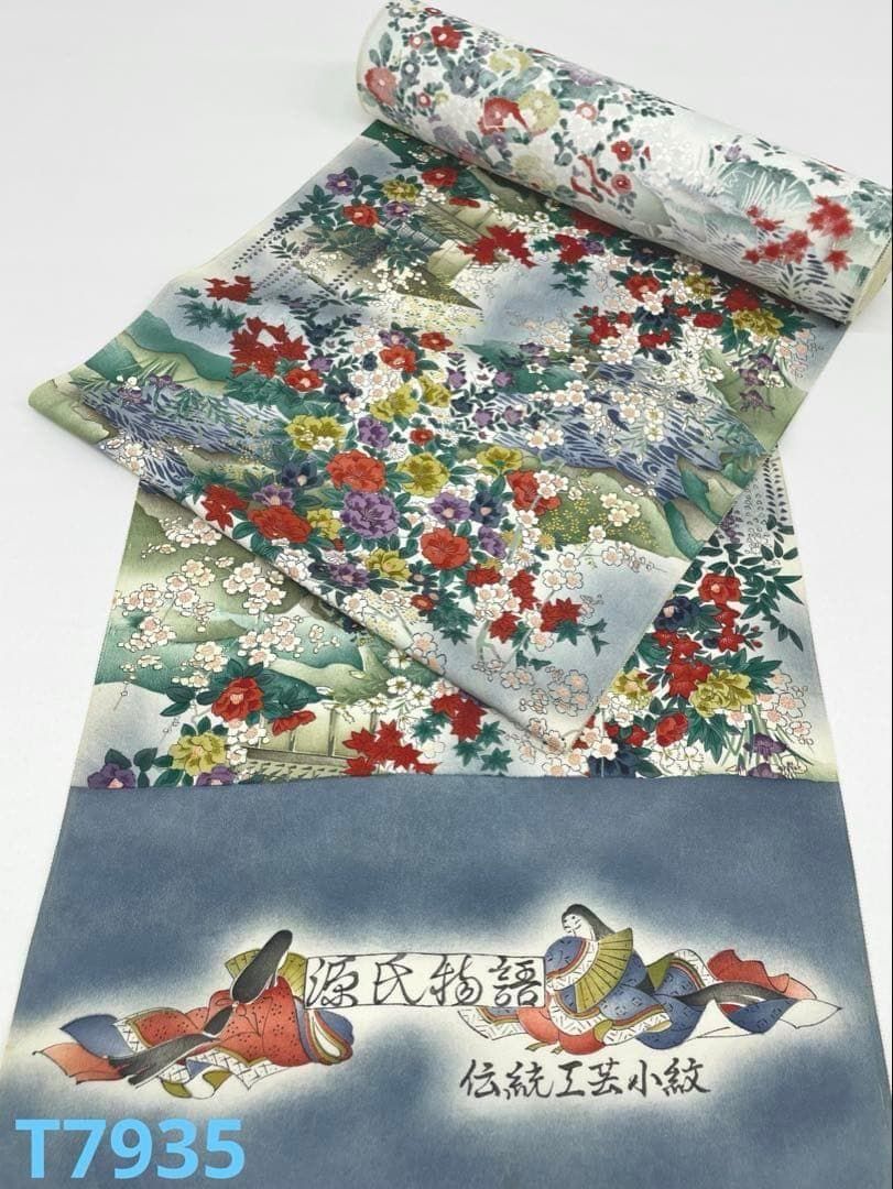 小紋 源氏物語 伝統工芸小紋 型染め 正絹 反物 T7935