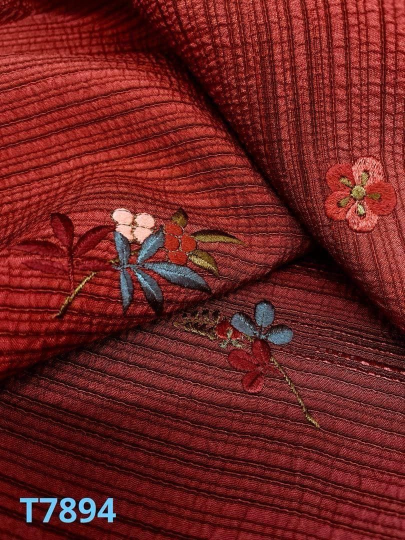コート地 刺繍 ふくれ織 紋意匠 横段ぼかし 絵羽コート 正絹 反物 T7894