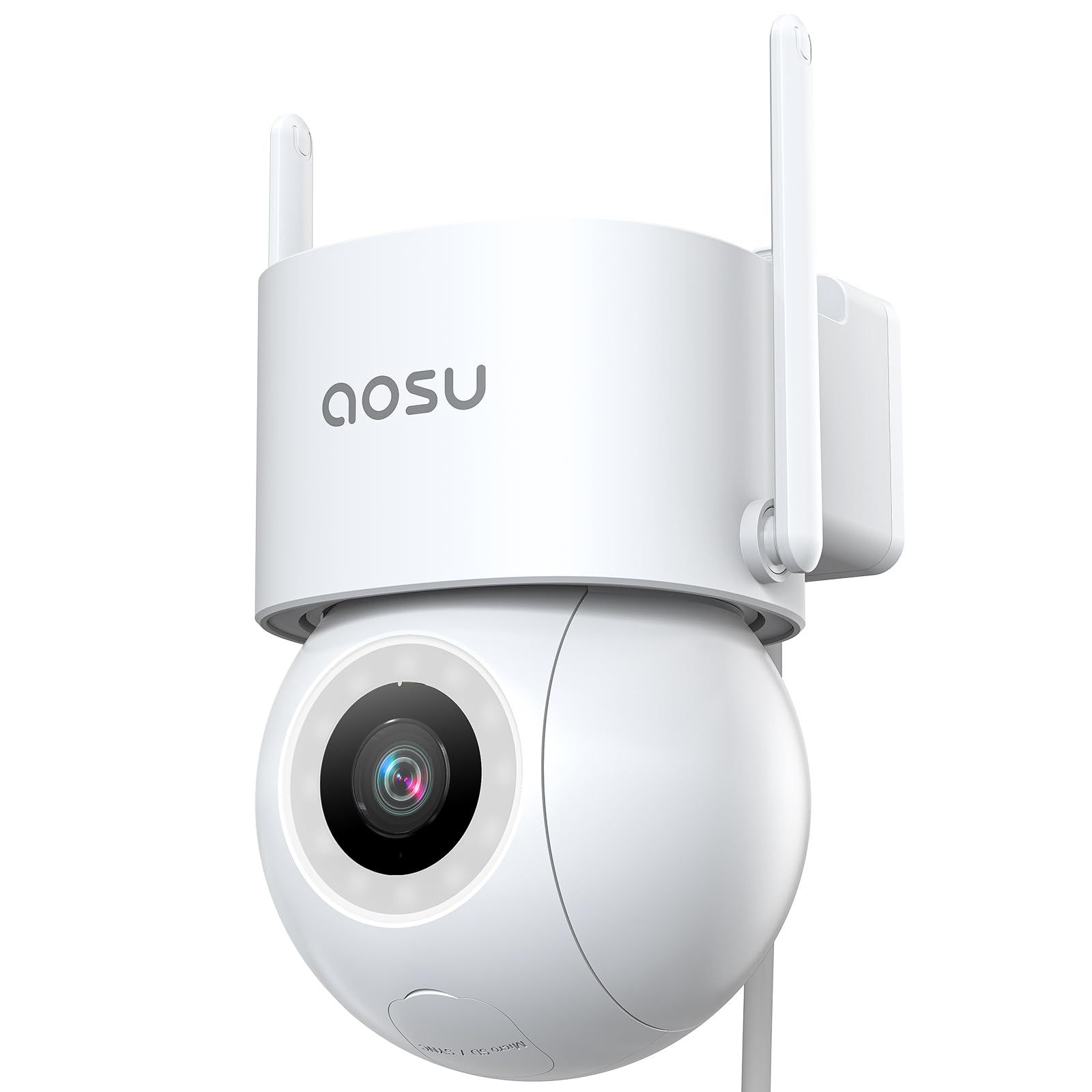 【5MP高画素・24時間常時録画・自動追跡】aosu 防犯カメラ 屋外 電源コード式 人体/ペット/車両検知 芝生保護 高輝度LED カラー夜間撮影 360度広角 声光警報 双方向通話 家族共有 監視カメラ IP65防水 2.4GHzWiFi be9f187c