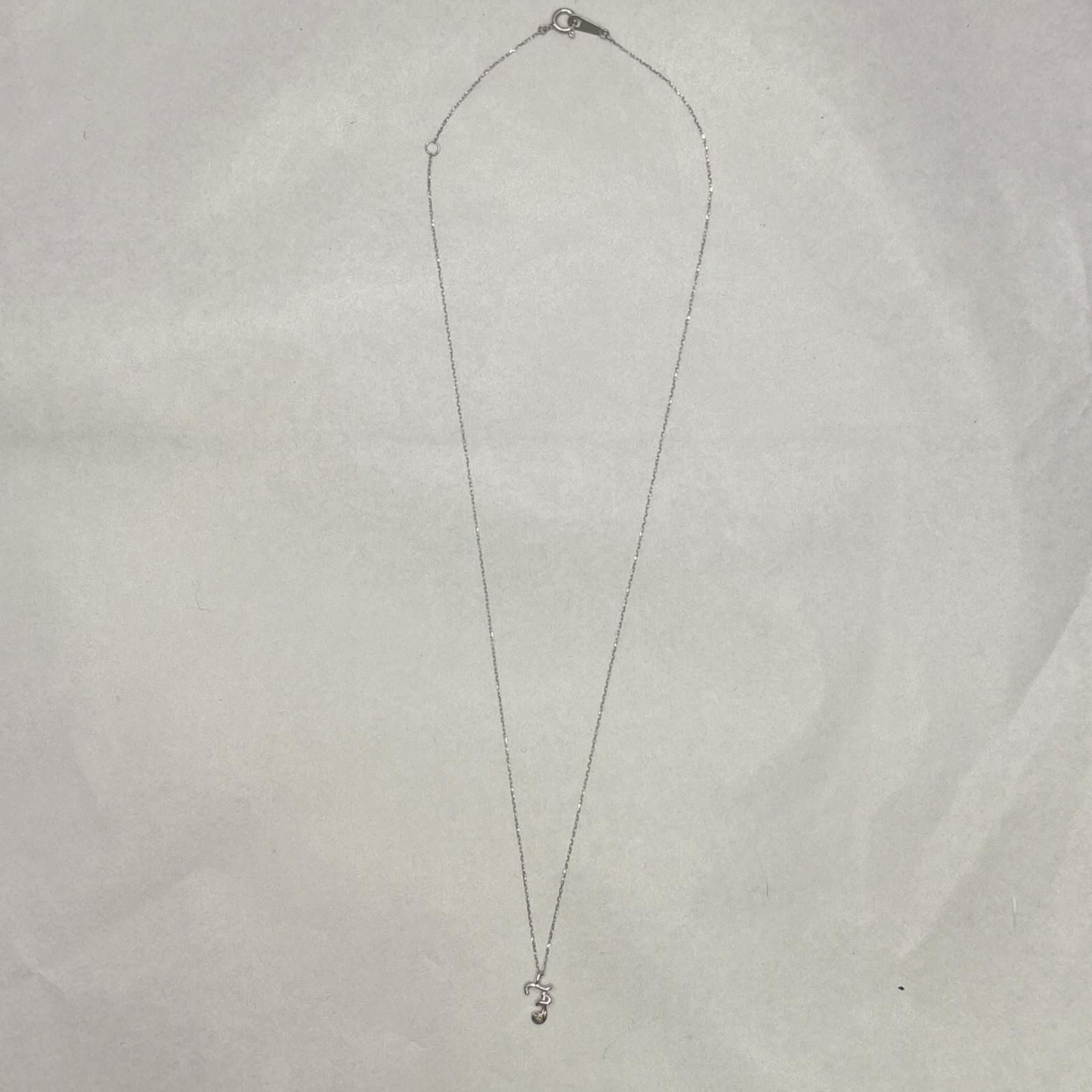 JEWELRY ジュエリー ジュエリー K10WG/D0.01/0.4g 貴金属･宝石 ネックレス ネックレス K10ホワイトゴールド K10WG シルバー レディース【中古】471