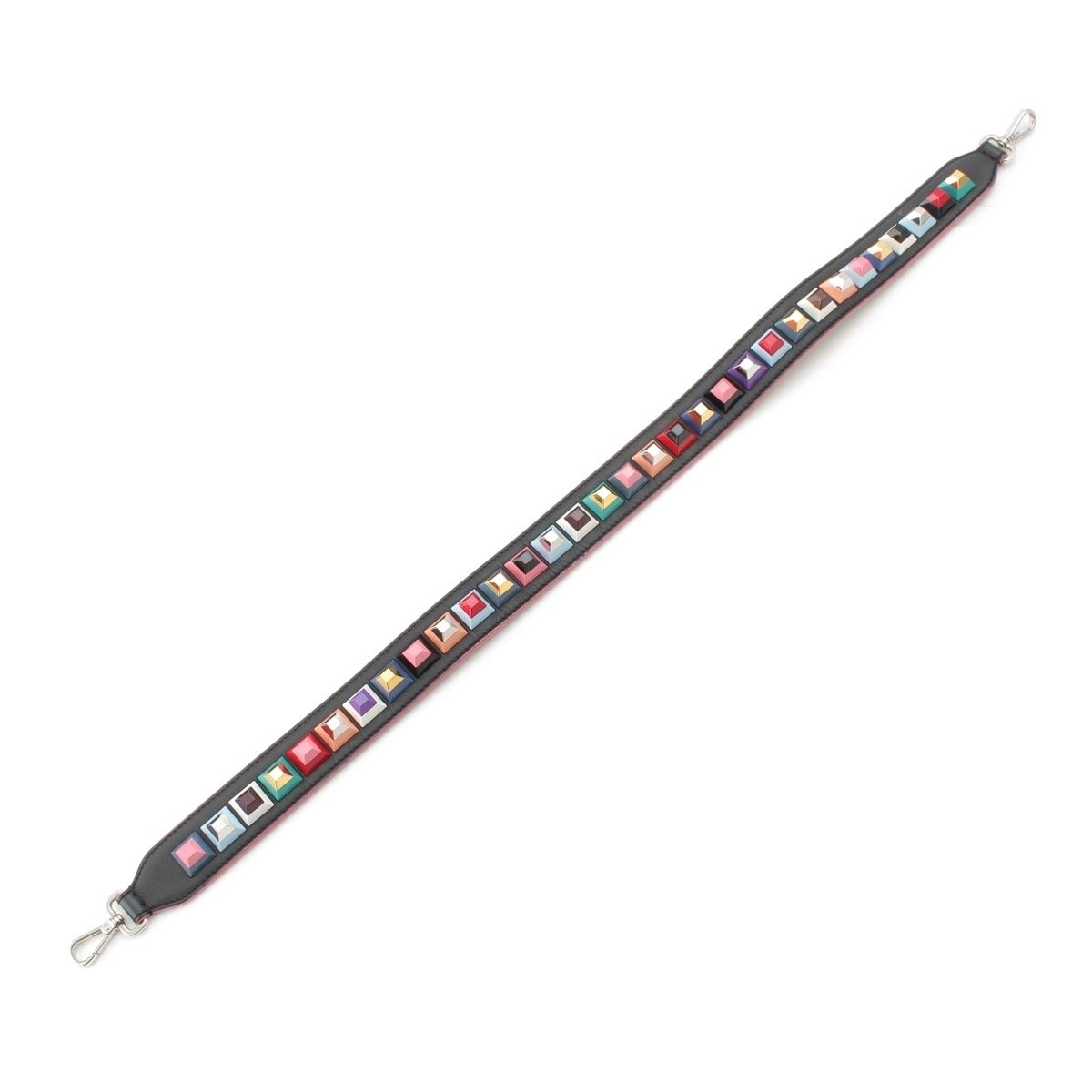 フェンディ ストラップユー レザー スクエア ショルダーストラップ マルチカラー【中古】