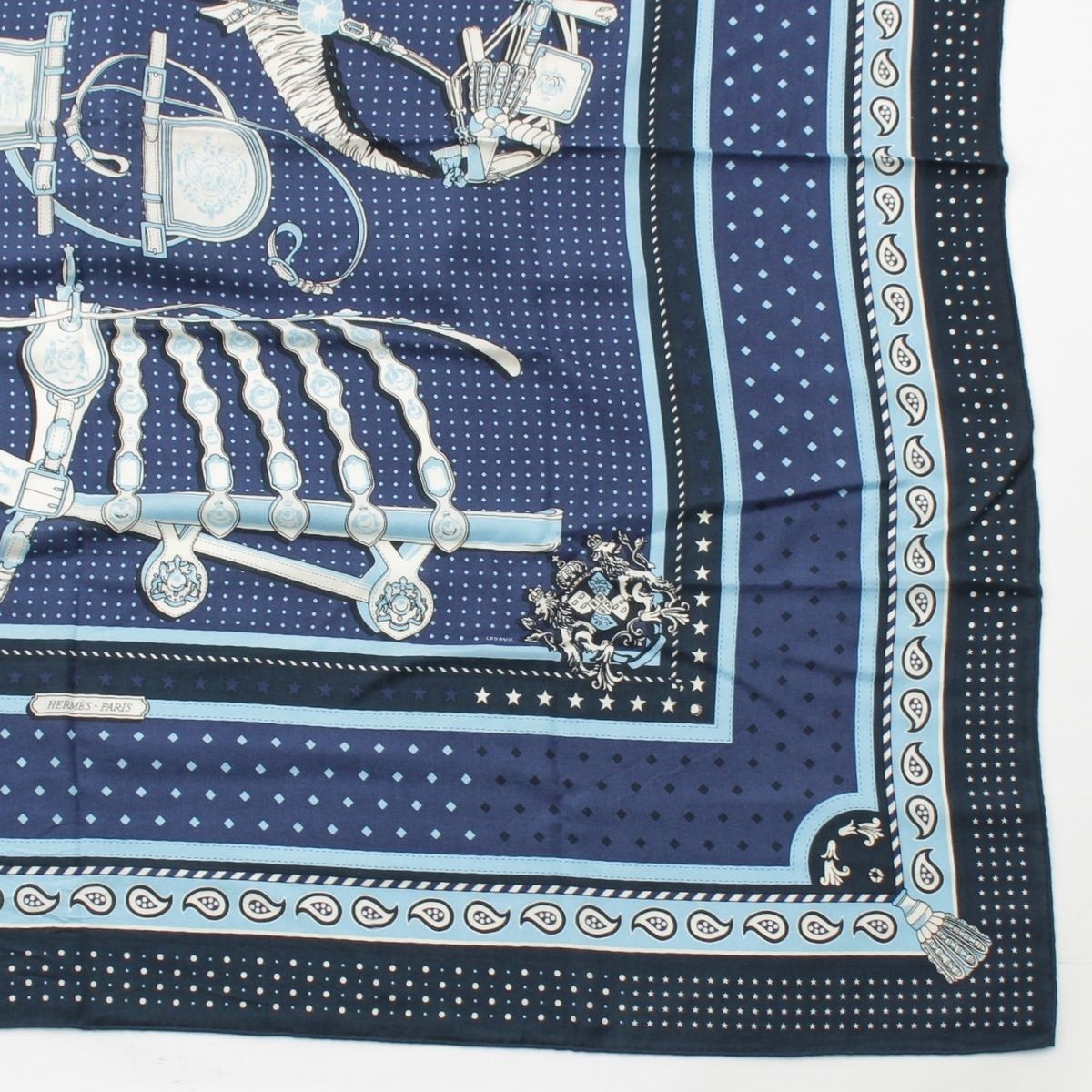 エルメス カレ140 カシミヤ シルク カレジェアン カシシル HARNAIS DE