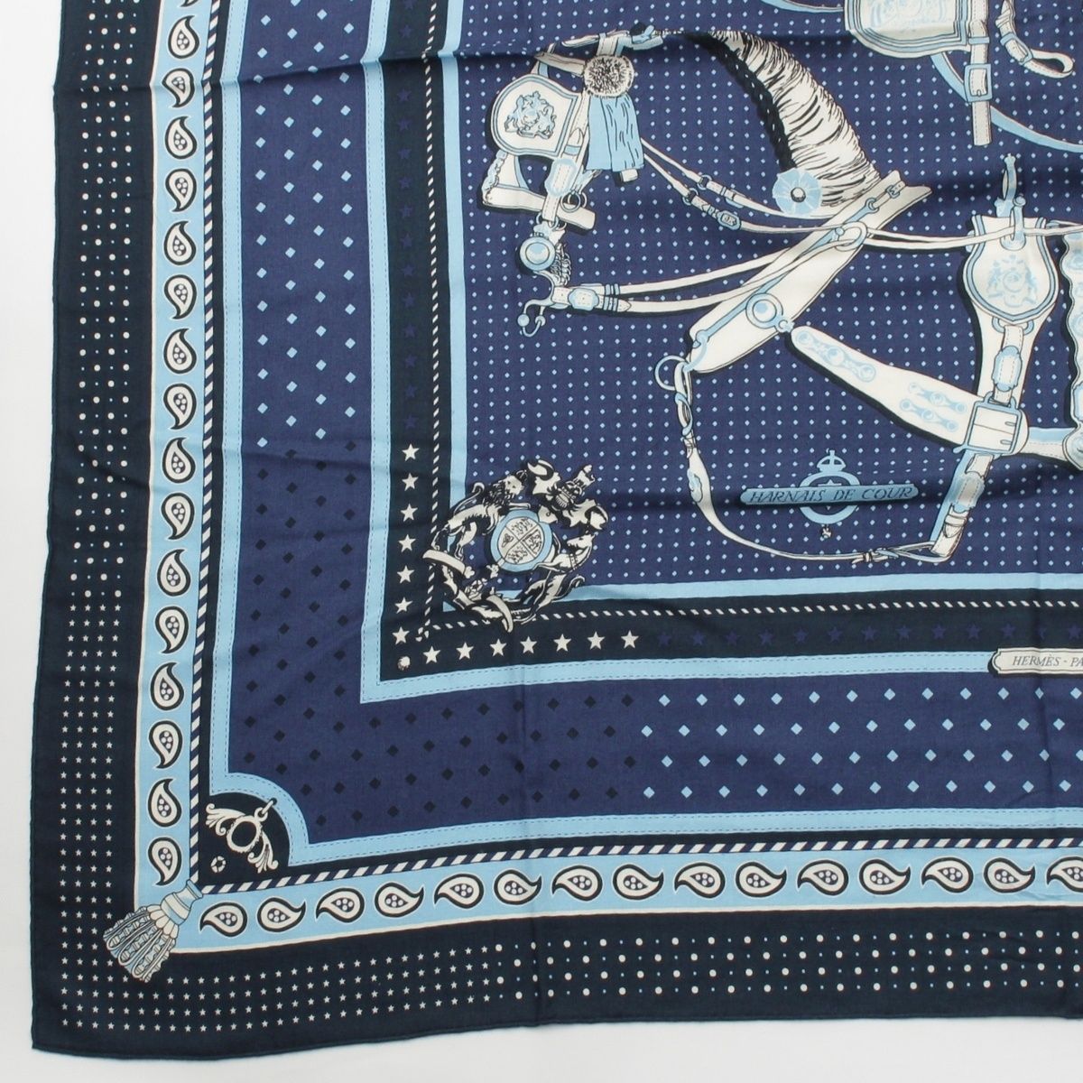 エルメス カレ140 カシミヤ シルク カレジェアン カシシル HARNAIS DE