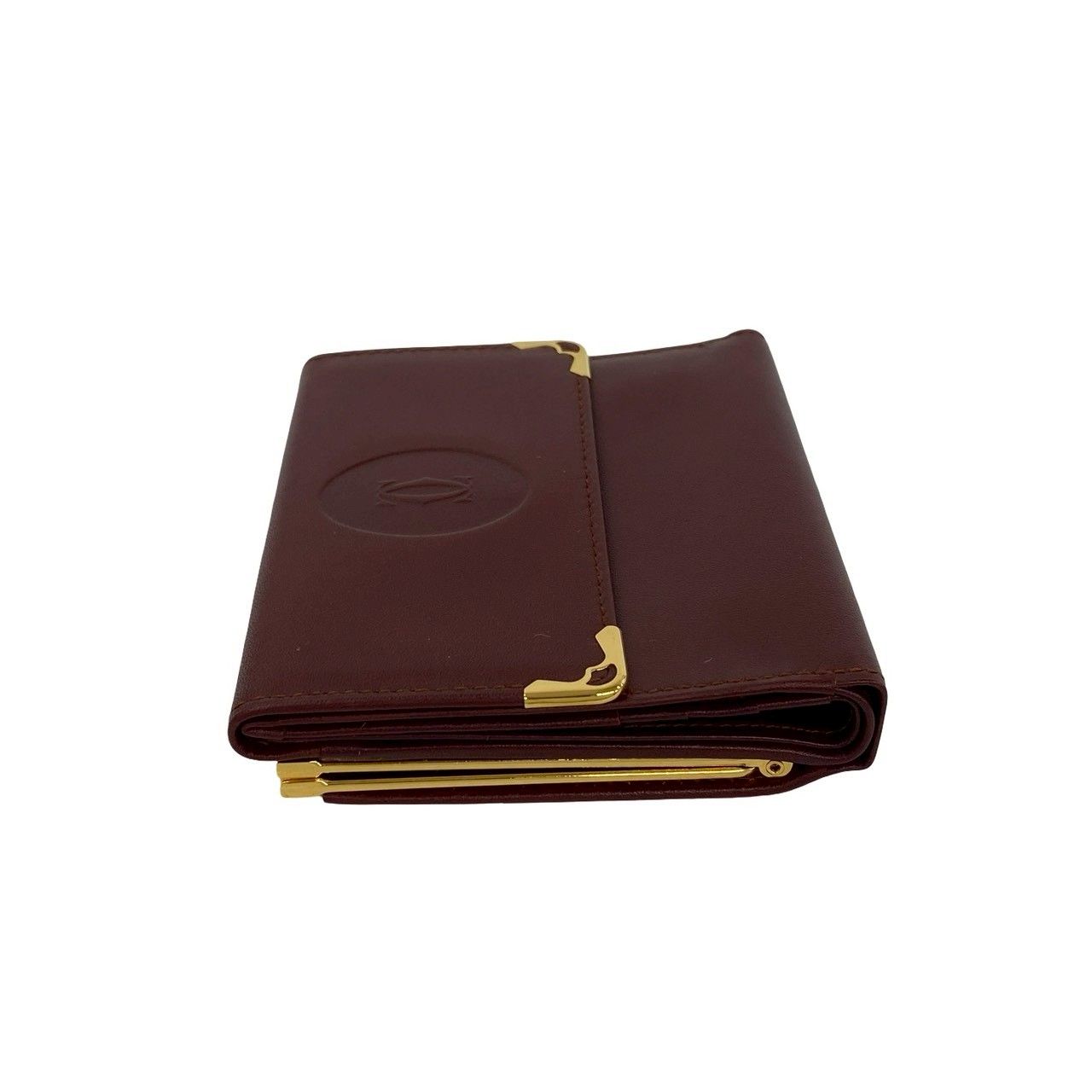 極 美品 箱付き CARTIER カルティエ マストライン レザー 本革 がま口