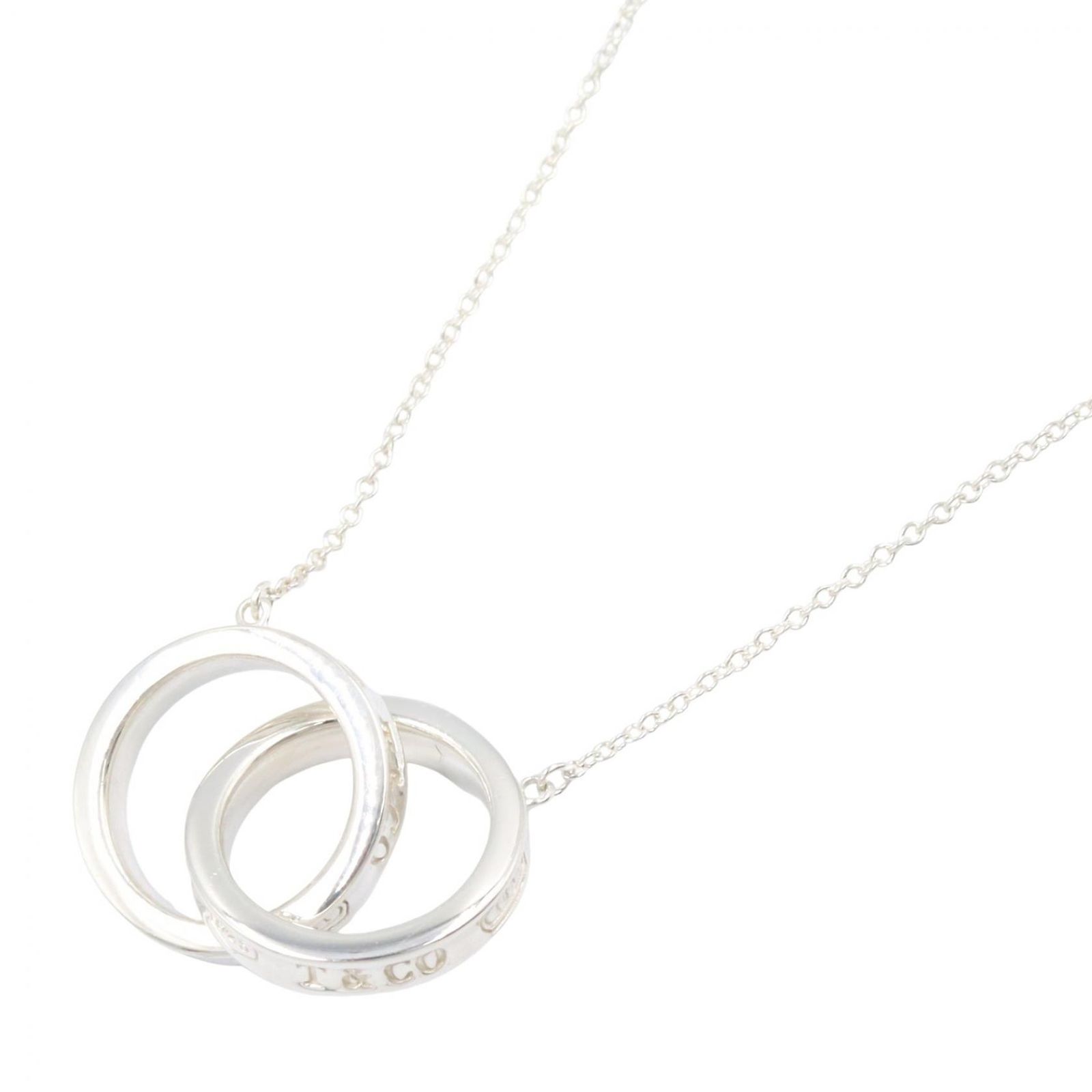 ティファニー TIFFANY＆CO ネックレス インターロッキング サークルネックレス 首回り45㎝ シルバー925 インターロッキング サークルネックレス レディース Used A