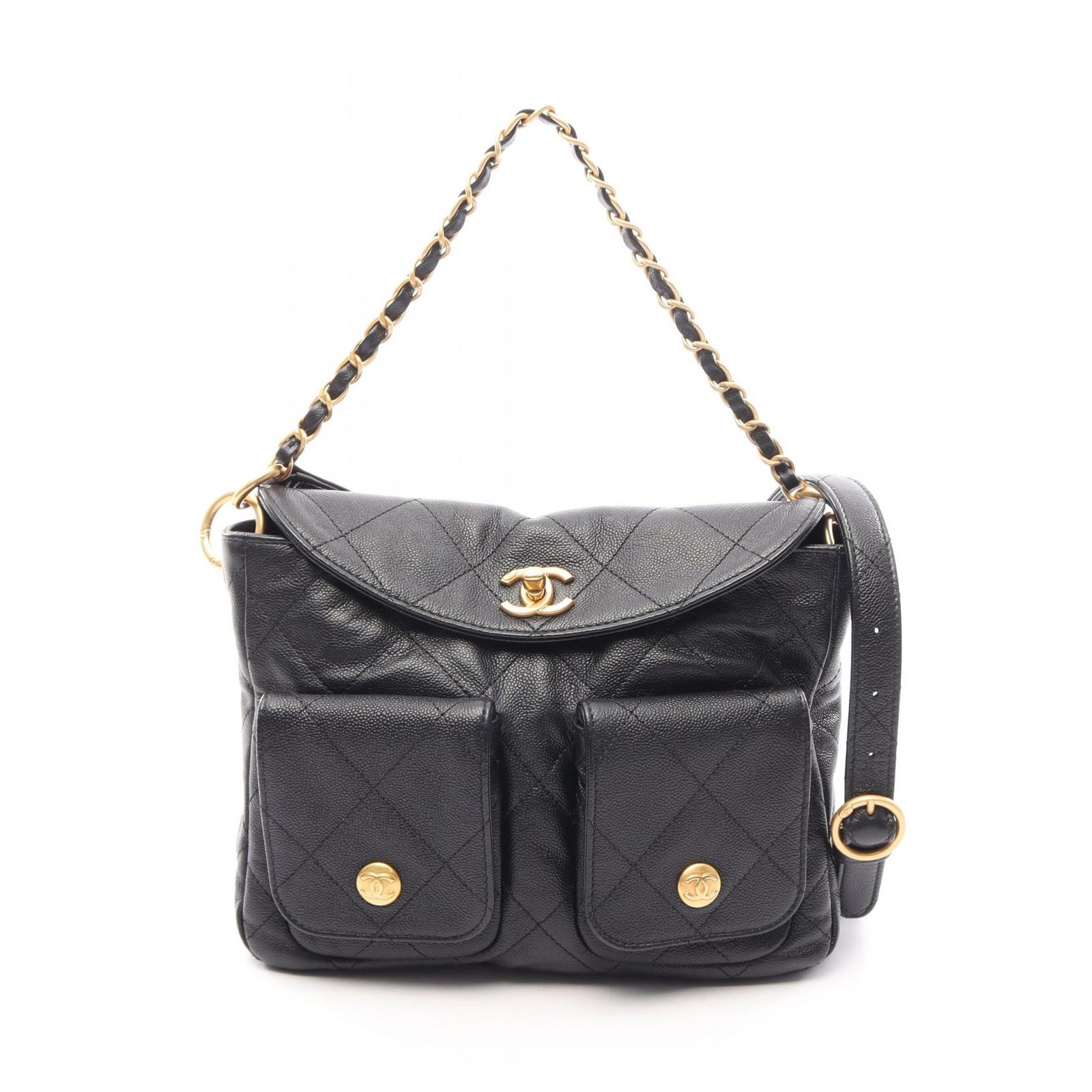 シャネル CHANEL ショルダーバッグ マトラッセ ホーボーバッグ 2WAY AS5384 ブラック カーフ（牛革） マトラッセ ホーボーバッグ レディース Used A