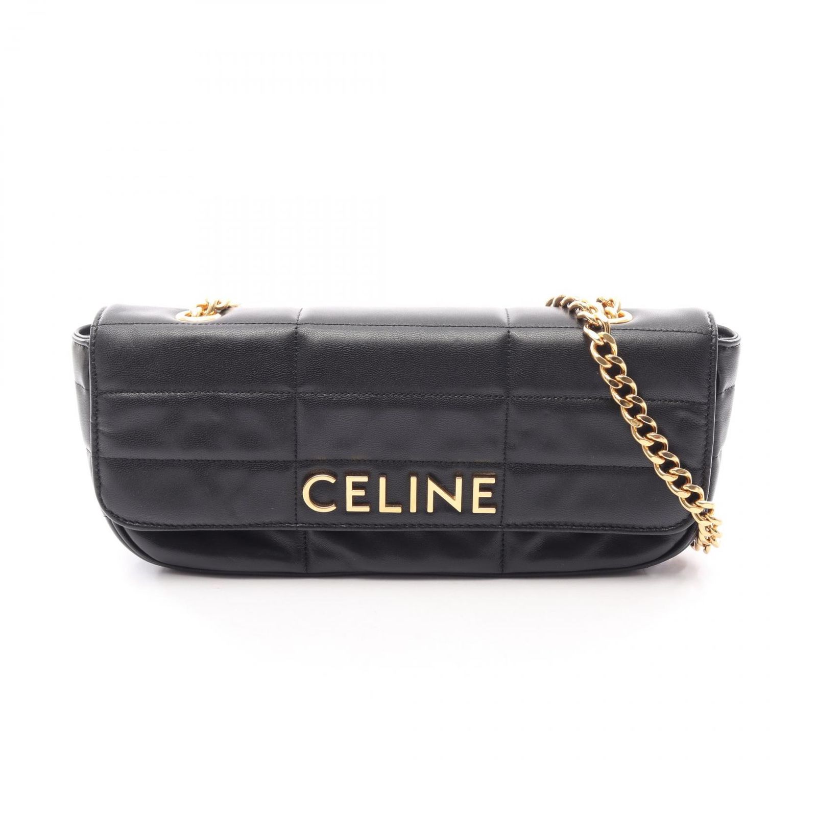 セリーヌ CELINE ショルダーバッグ マトラッセ モノクローム 111843EPZ ブラック レザー マトラッセ モノクローム チェーンショルダー レディース Used A