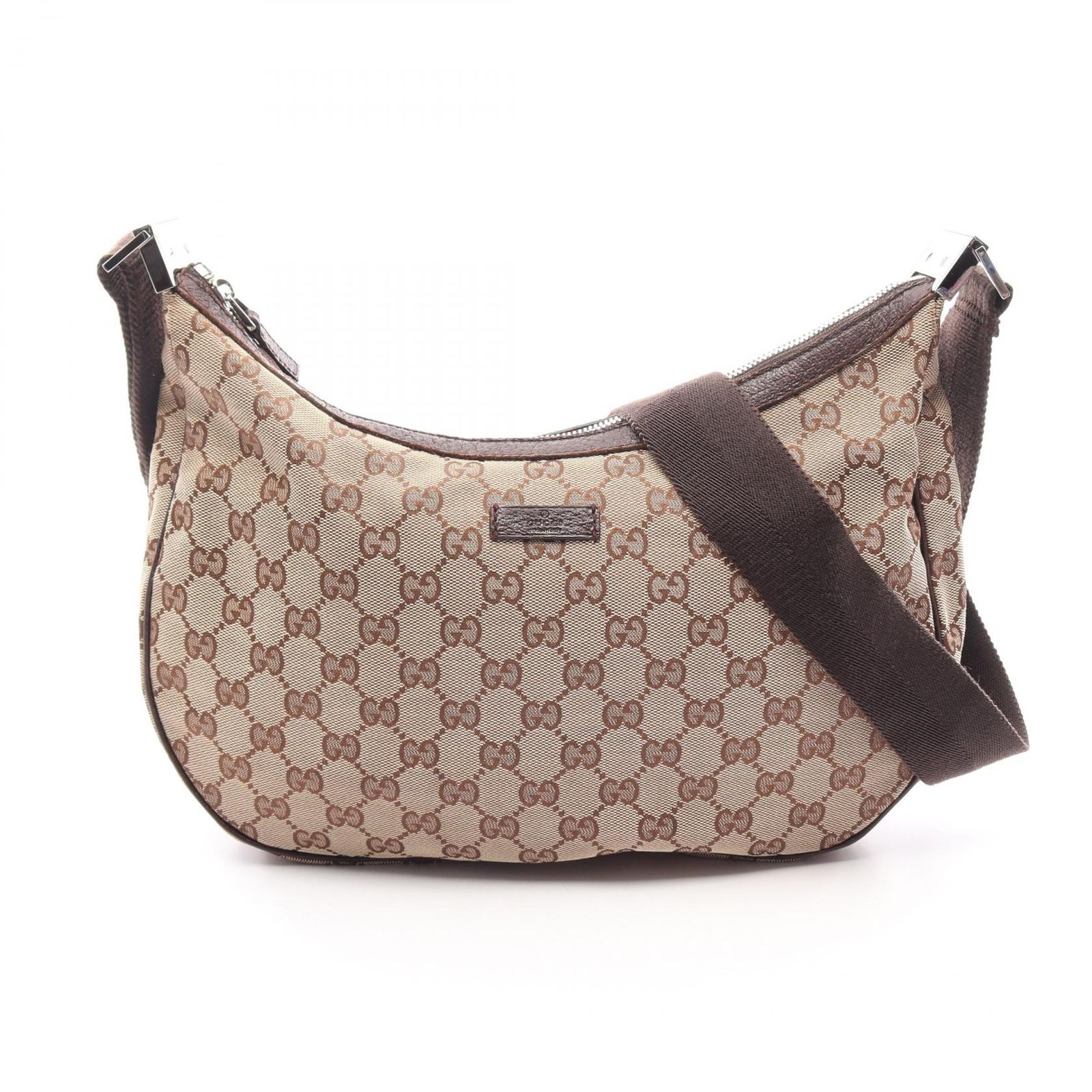 グッチ GUCCI ショルダーバッグ GGキャンバス 122790 ベージュ/ダークブラウン キャンバス レザー ショルダーバッグ レディース Used B