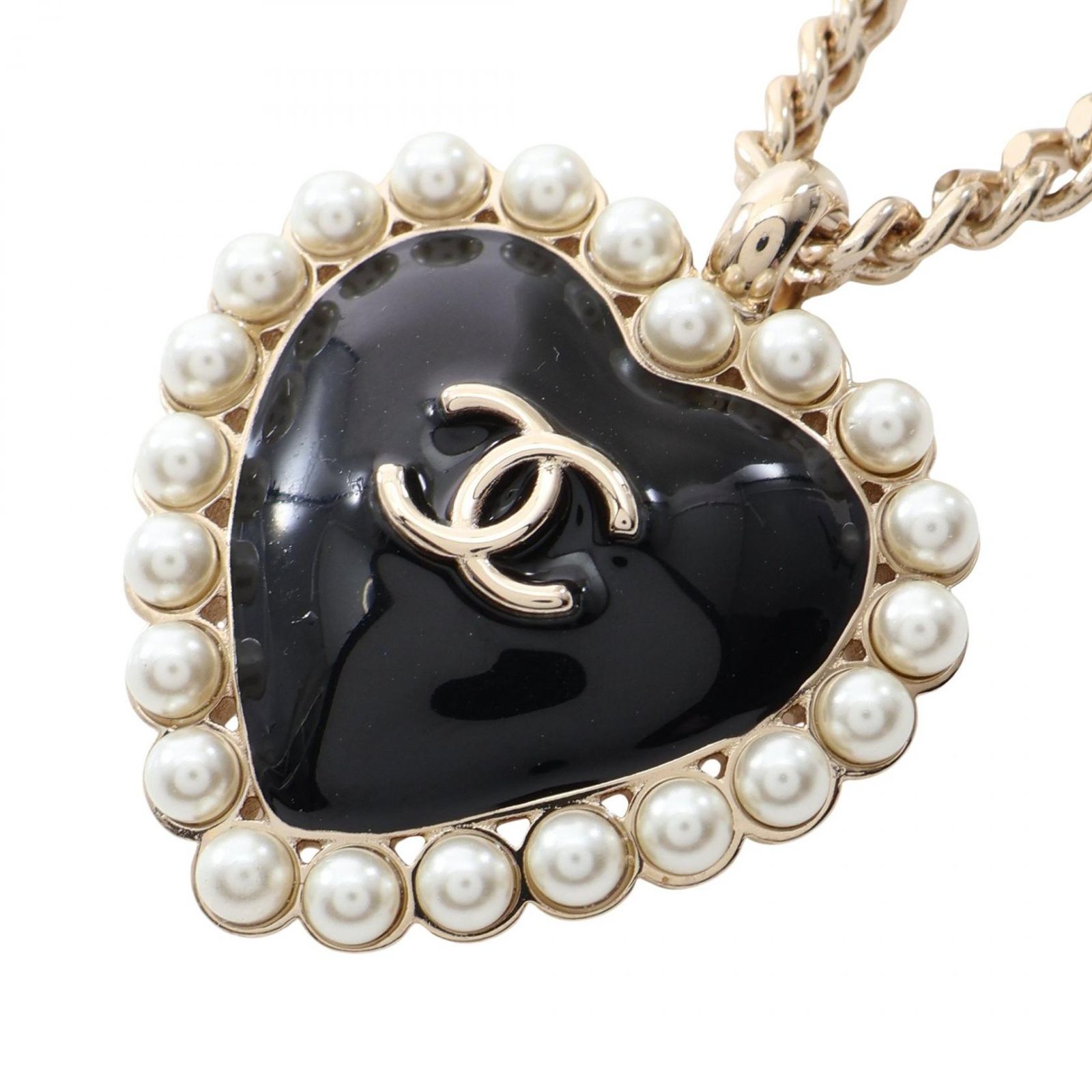 シャネル CHANEL ネックレス ココマーク ハート GP（ゴールドメッキ） ネックレス レディース Used A
