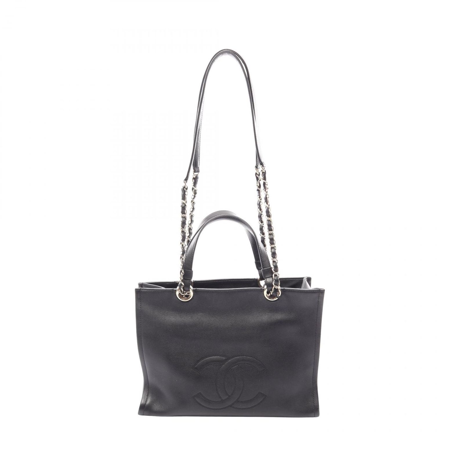 シャネル CHANEL ショルダーバッグ ココマーク AP3129 ブラック レザー ココマーク 2wayチェーントート レディース Used B