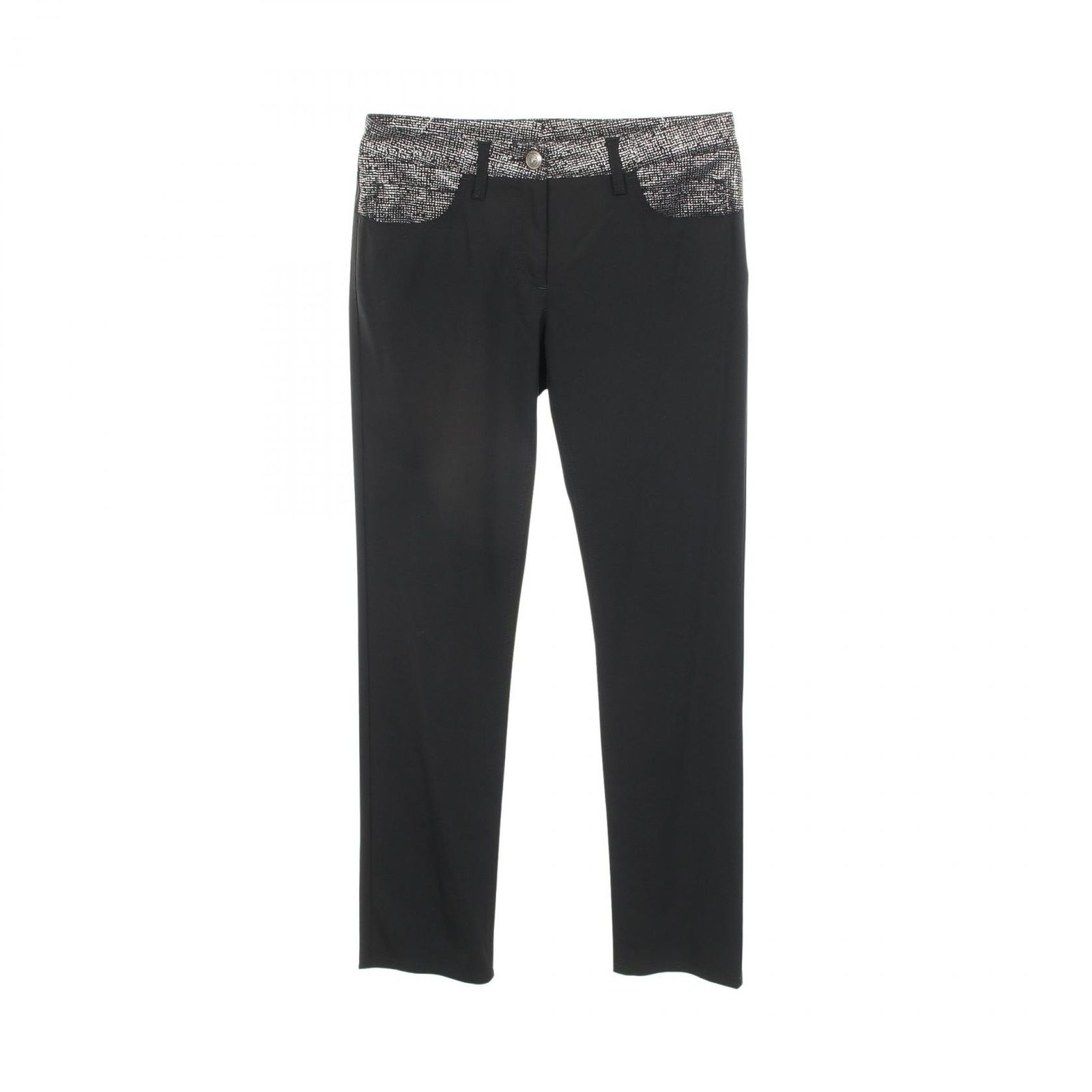 シャネル CHANEL パンツ ライオンボタン P37721W04460 ブラック ウール パンツ レディース Used A