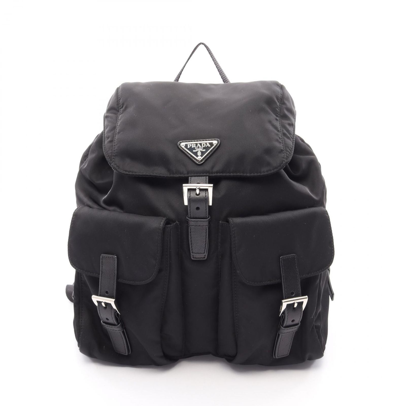 プラダ PRADA リュックサック バックパック VELA BZ2811 ブラック ナイロン サフィアーノレザー ミディアム バックパック レディース Used A
