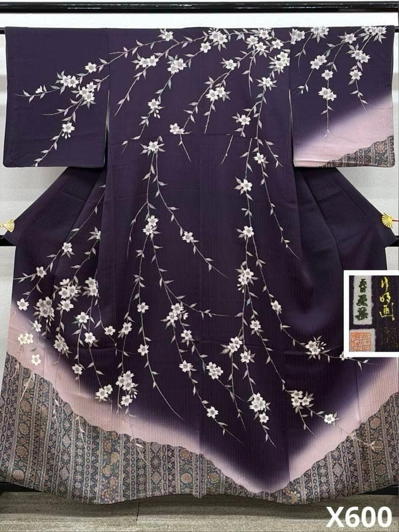 訪問着 手描き 桜 紋意匠 さが美扱い 正絹 ガード加工済 X600
