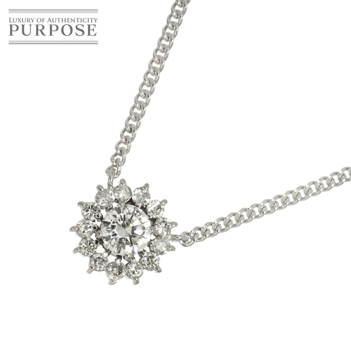ダイヤ 0.62ct ネックレス 38.5cm Pt プラチナ Diamond Necklace 90327124