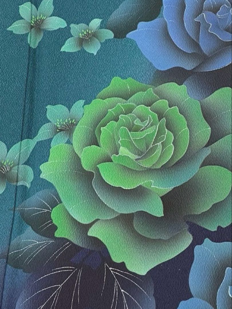 振袖 銀彩 薔薇 身丈159cm HKT014