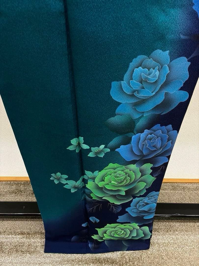 振袖 銀彩 薔薇 身丈159cm HKT014