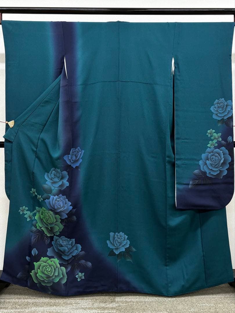 振袖 銀彩 薔薇 身丈159cm HKT014