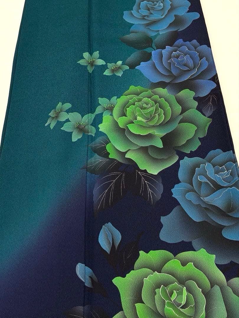振袖 銀彩 薔薇 身丈159cm HKT014
