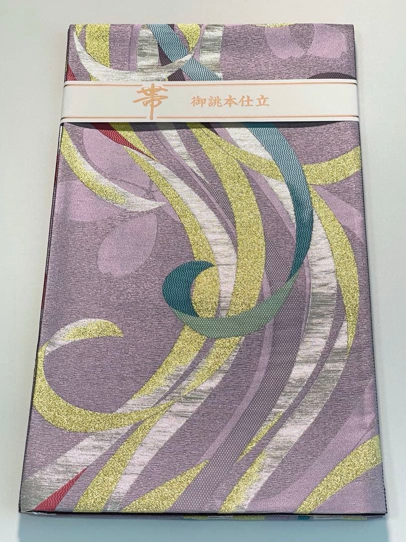 袋帯 振袖用 桜 金糸 銀糸 正絹 六通 SA090 袋帯 振袖などに ニュアンス 桜 金糸 銀糸 未使用品 正絹 六通 HRT014