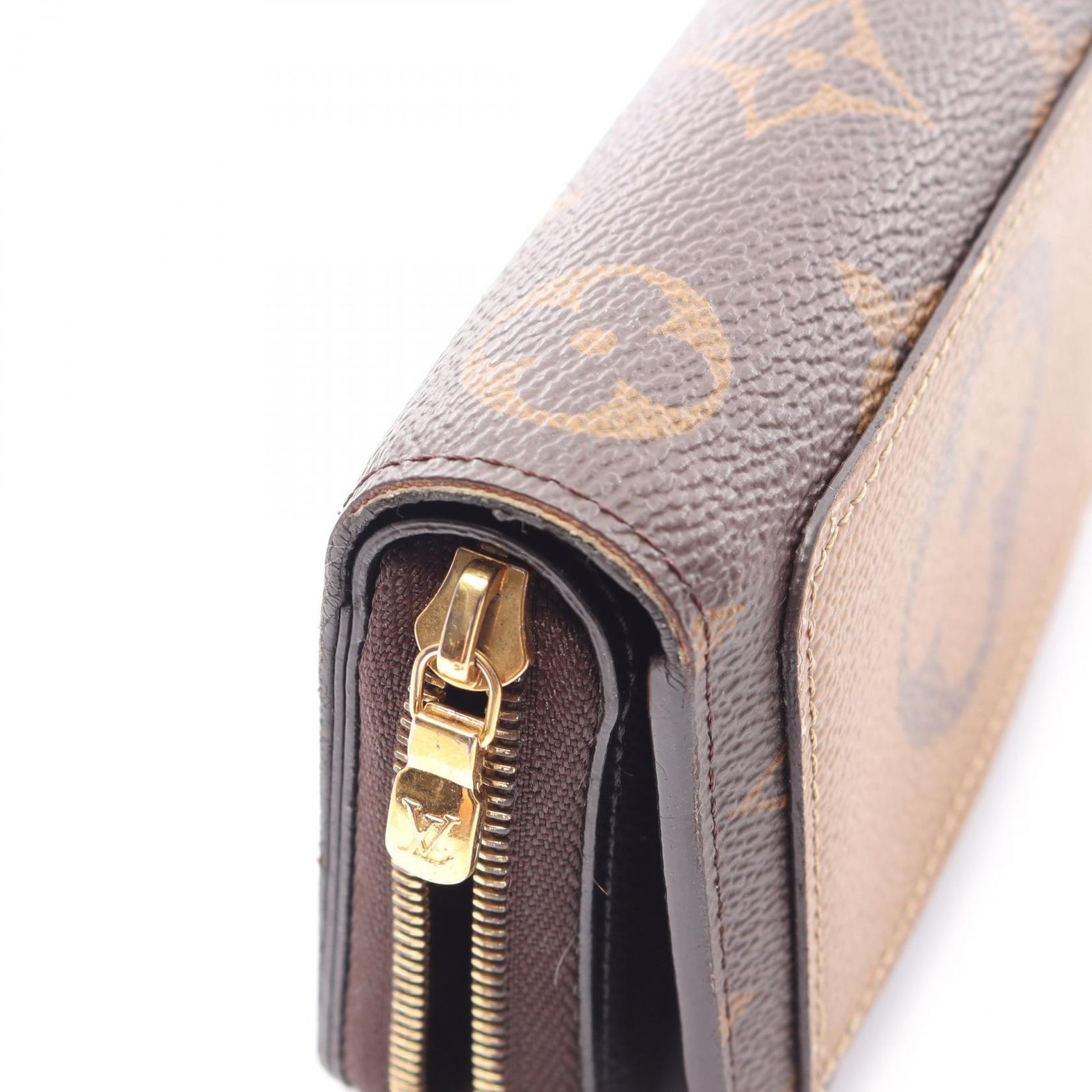 ルイ・ヴィトン LOUIS VUITTON 二つ折り財布 ポルトフォイユ ルー モノグラムリバース M81461 PVCコーティングキャンバス ポルトフォイユ・ルー レディース Used B