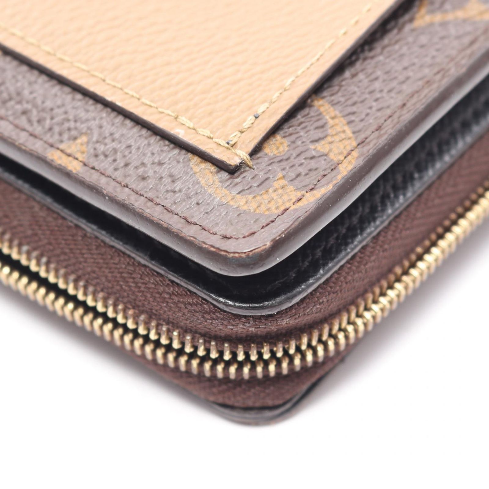 ルイ・ヴィトン LOUIS VUITTON 二つ折り財布 ポルトフォイユ ルー モノグラムリバース M81461 PVCコーティングキャンバス ポルトフォイユ・ルー レディース Used B