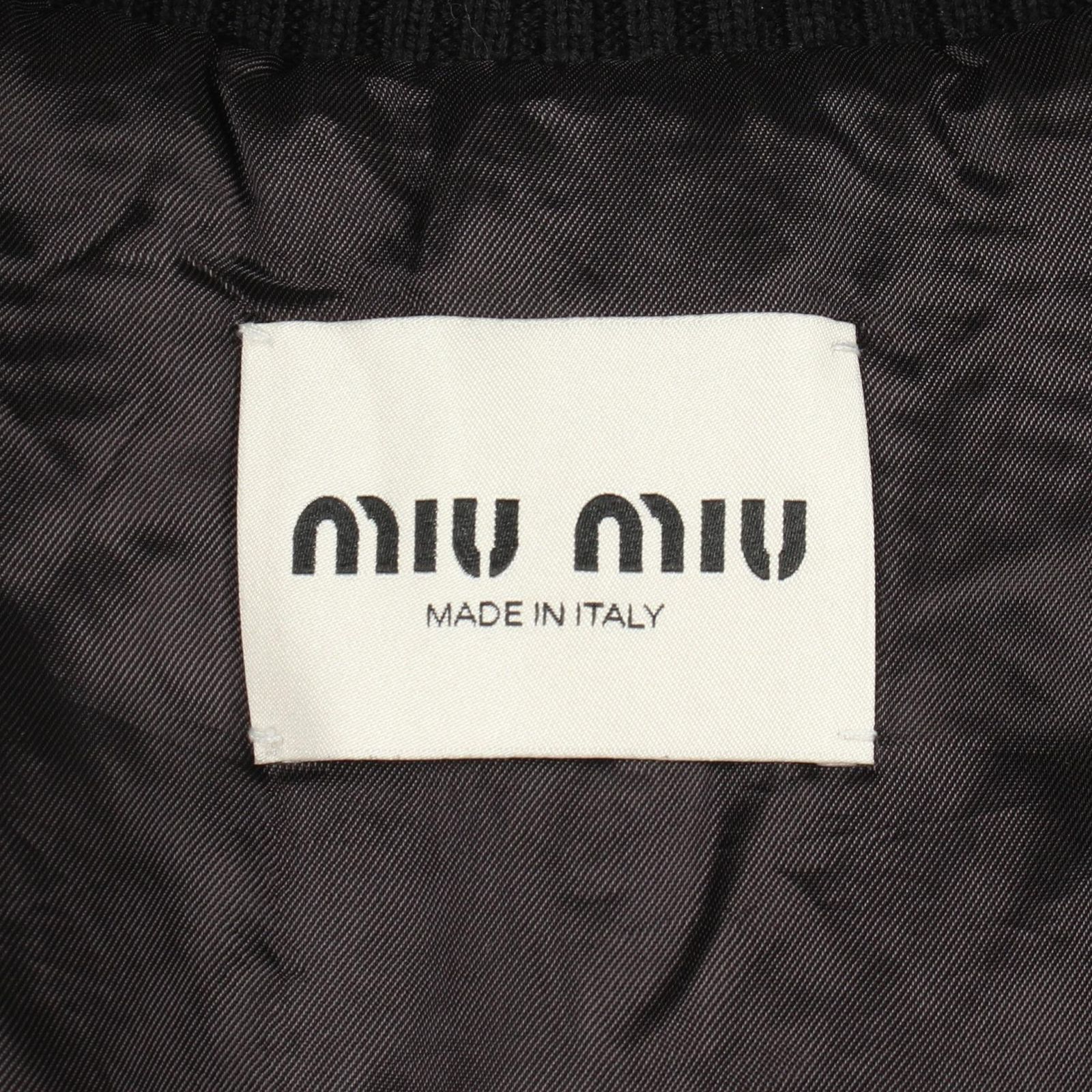 ミュウ ミュウ Miu Miu ブルゾン ロゴパッチ MPV905 レザー ボンバージャケット レディース Used A