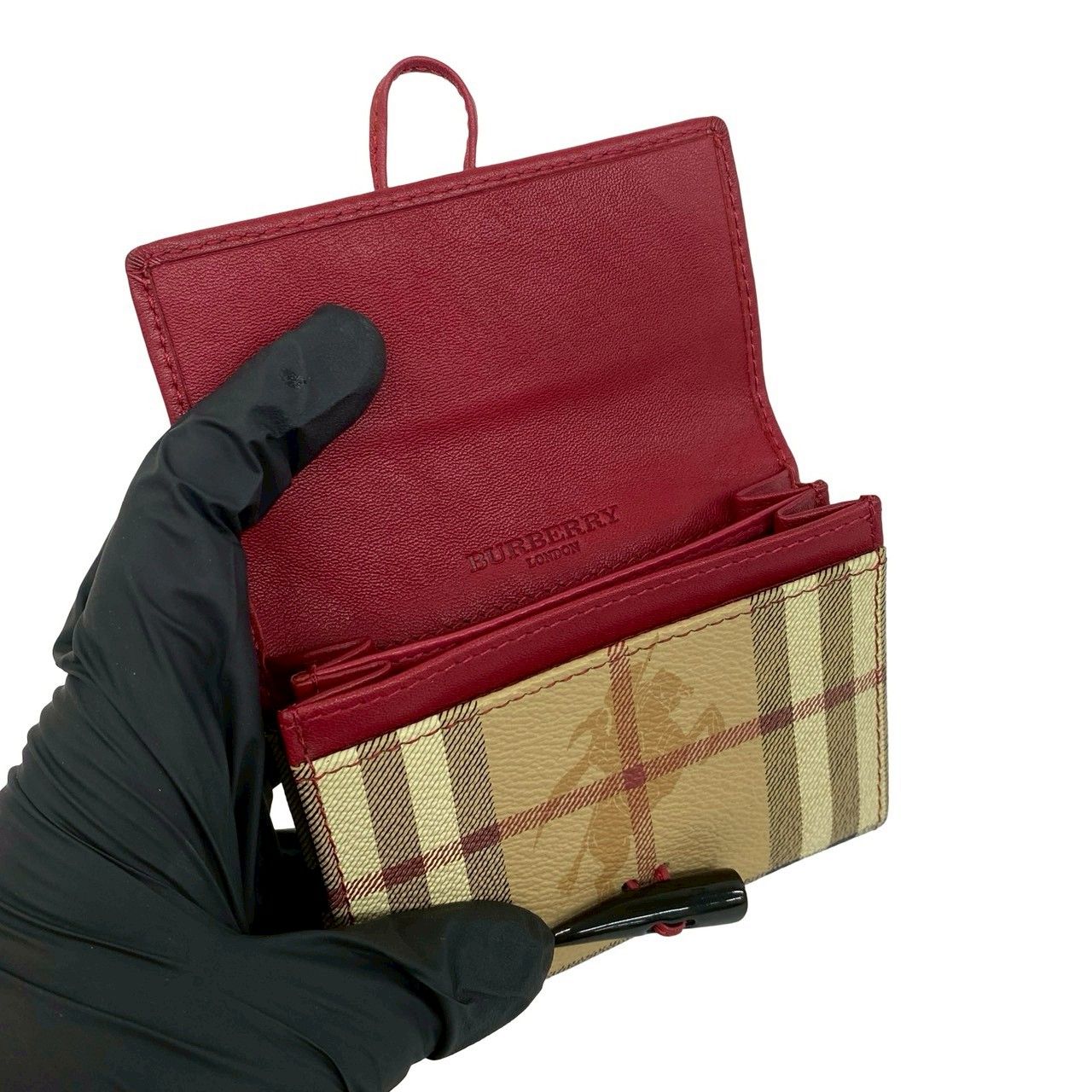 極 美品 BURBERRY バーバリー ノバチェック シャドーホース 柄 レザー