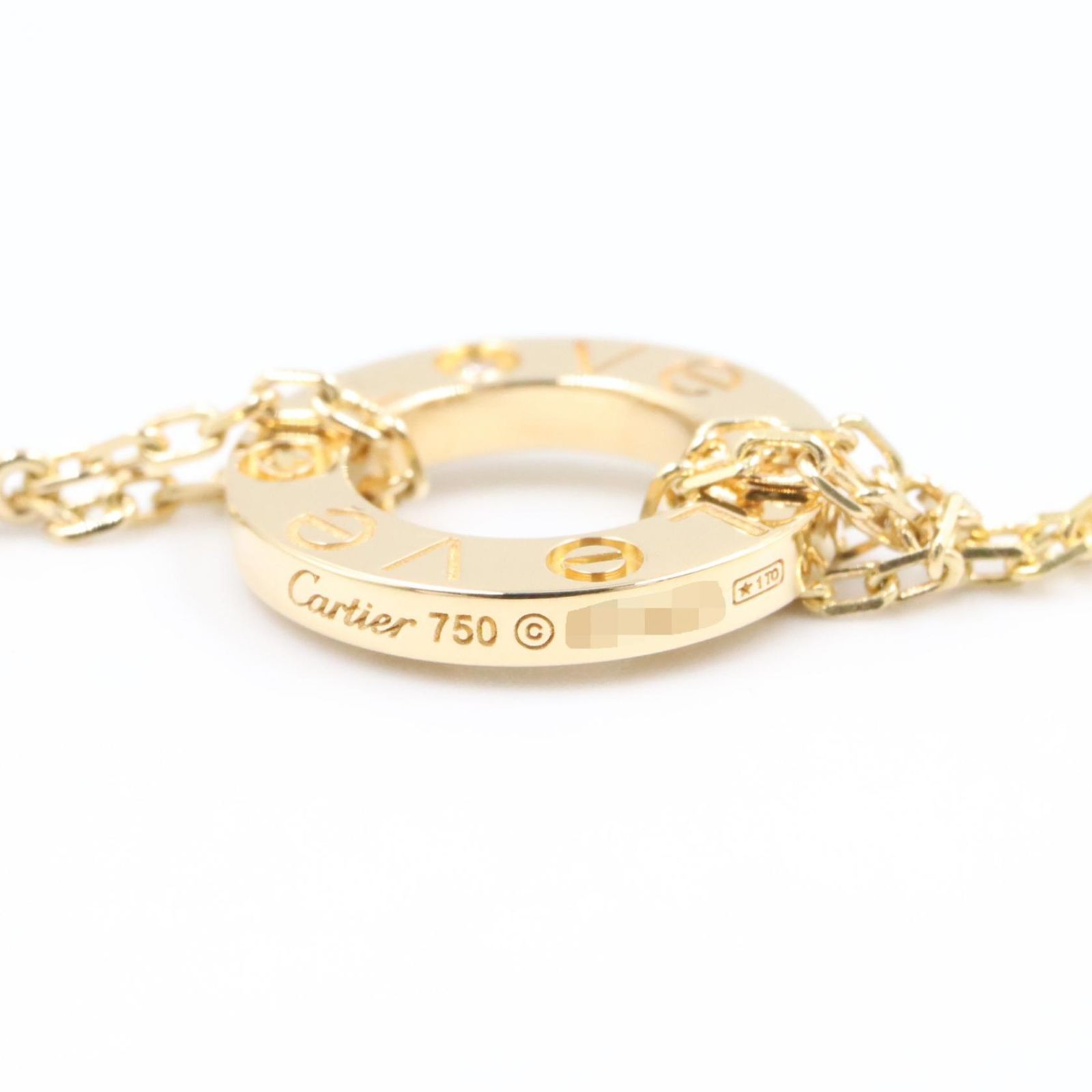 カルティエ CARTIER ネックレス ラブサークル 2PD ネックレス B7219500 首回り37.5-40.5㎝ K18（イエローゴールド） ダイヤモンド ラブサークル 2PD ネックレス レディース