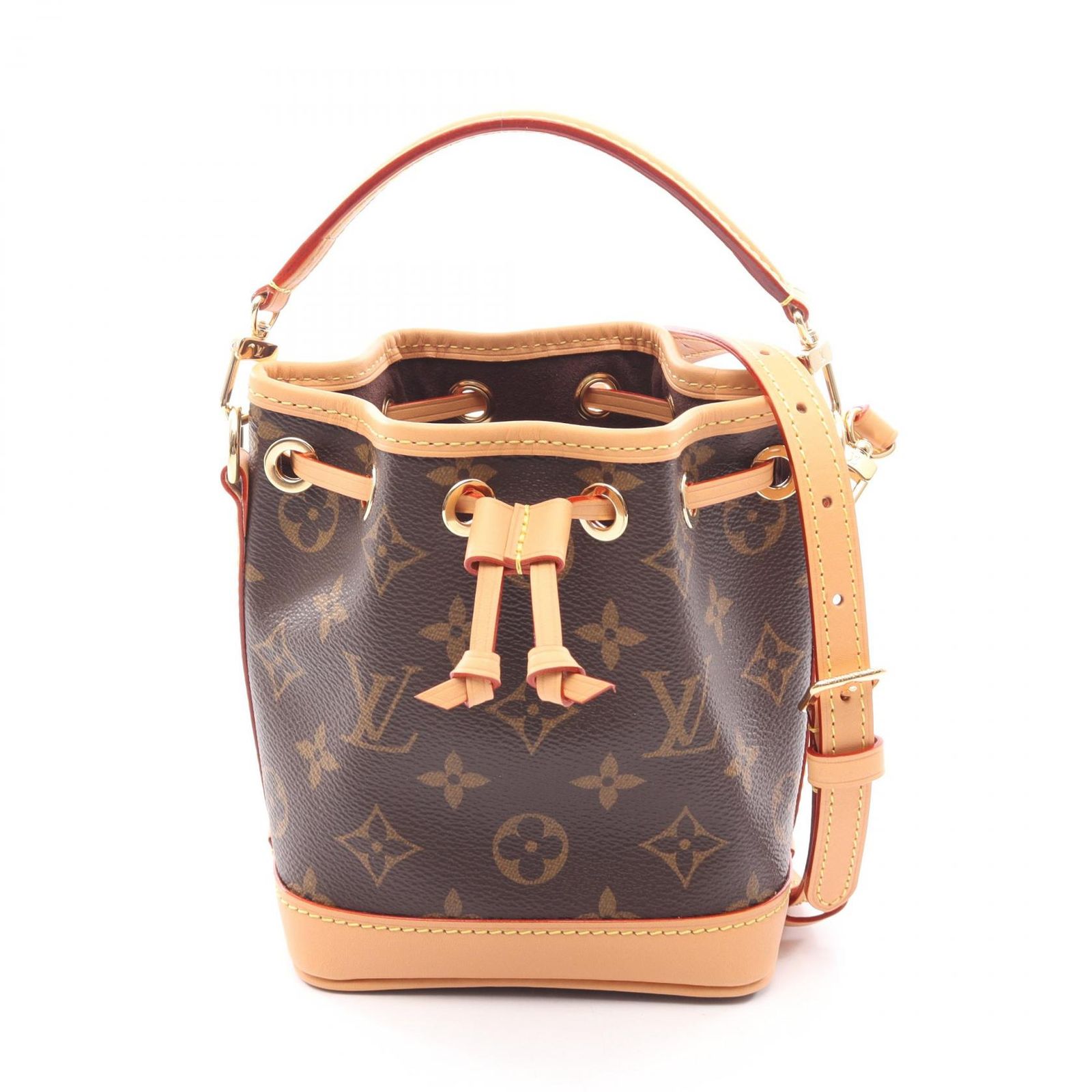 ルイ・ヴィトン LOUIS VUITTON ハンドバッグ ナノ ノエ モノグラム 2WAY M81266 PVCコーティングキャンバス レザー ナノ・ノエ レディース Used A