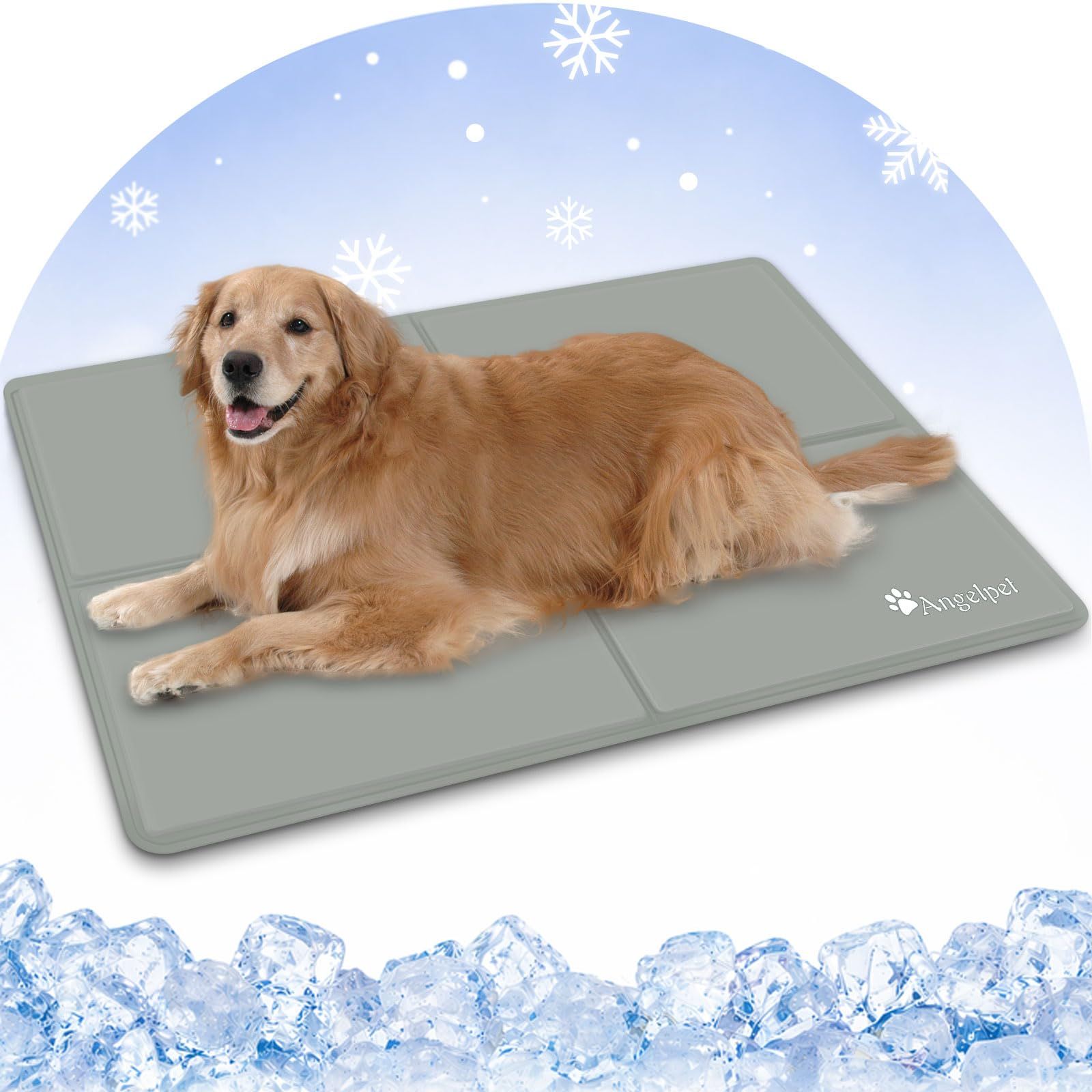 Angelpet ペット ひんやりマット【ペット専門家監修】犬 猫 夏用 クールマット 冷感ジェル 冷却マット ひんやりシート 暑さ対策 水・電気・冷蔵不要 折りたたみ 持ち運び 多用途 小中大型犬対応 120*80cm グレーe 1a16e3af