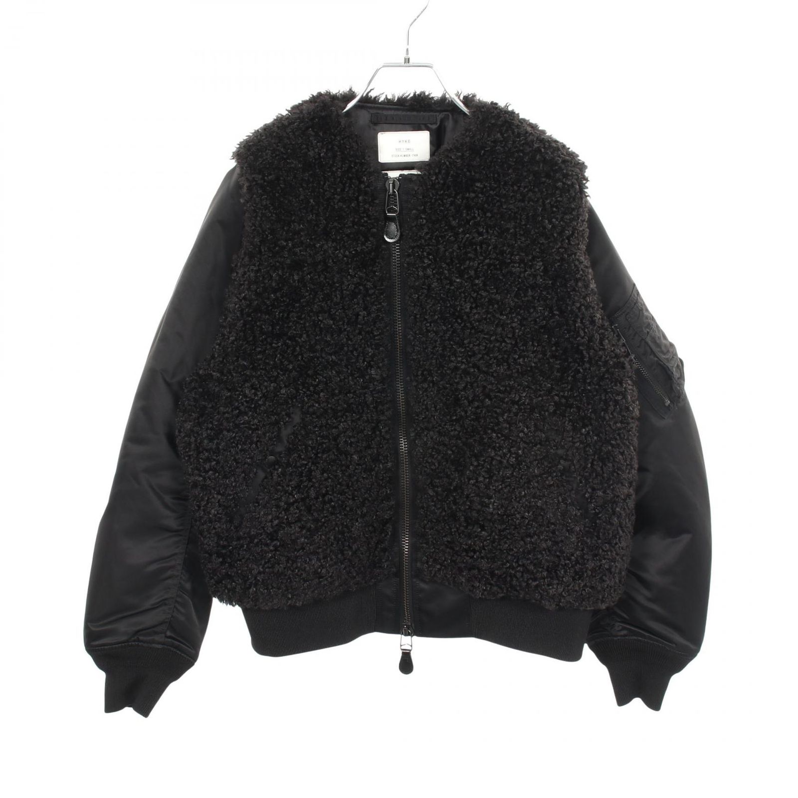 ハイク HYKE FAUX SHEARING TYPE MA-1 切替 中綿 ナイロン ジャケット レディース Used A