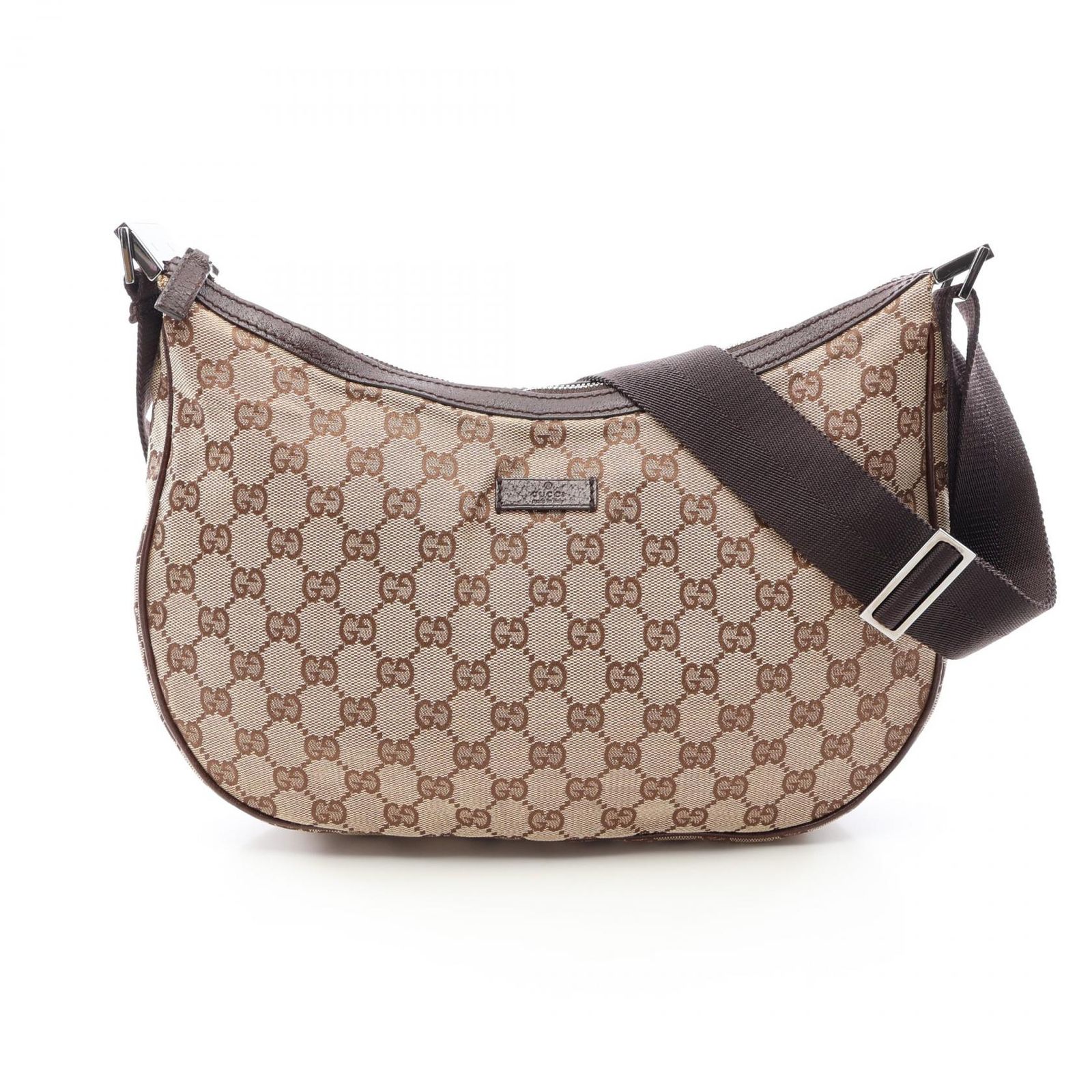 グッチ GUCCI ショルダーバッグ GGキャンバス 122790 ベージュ/ダークブラウン キャンバス レザー ショルダーバッグ レディース Used B